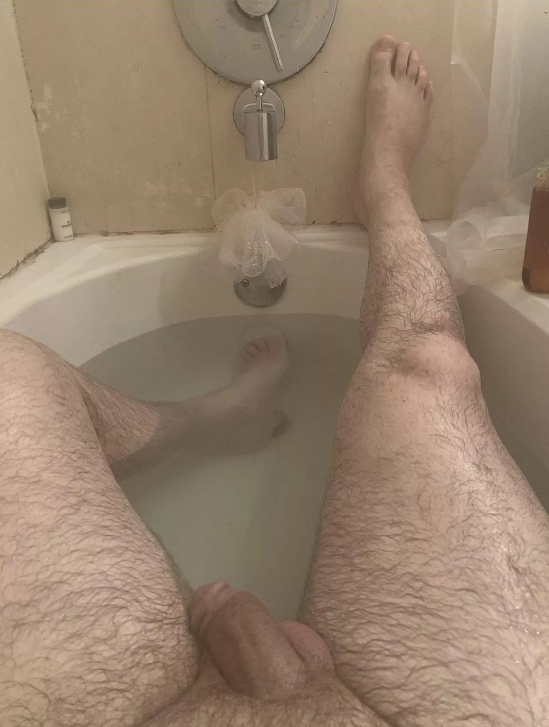 Was enjoying [M]y bath at an Airbnb until I saw the black mildew! posted by johndeeere14