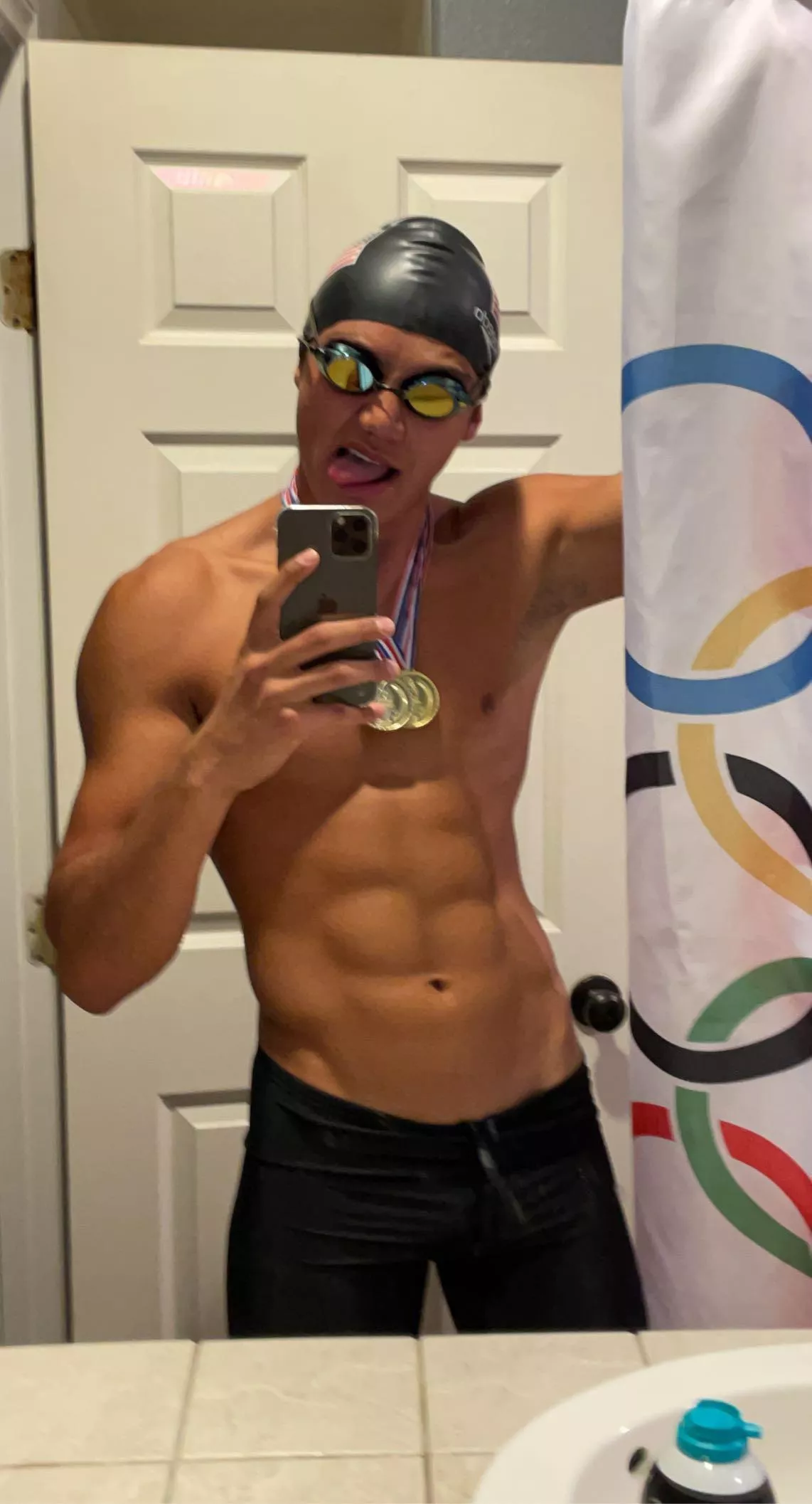 Was Michael Phelps for Halloween this year. It was a cold night ðŸ˜‚ posted by sklyv219