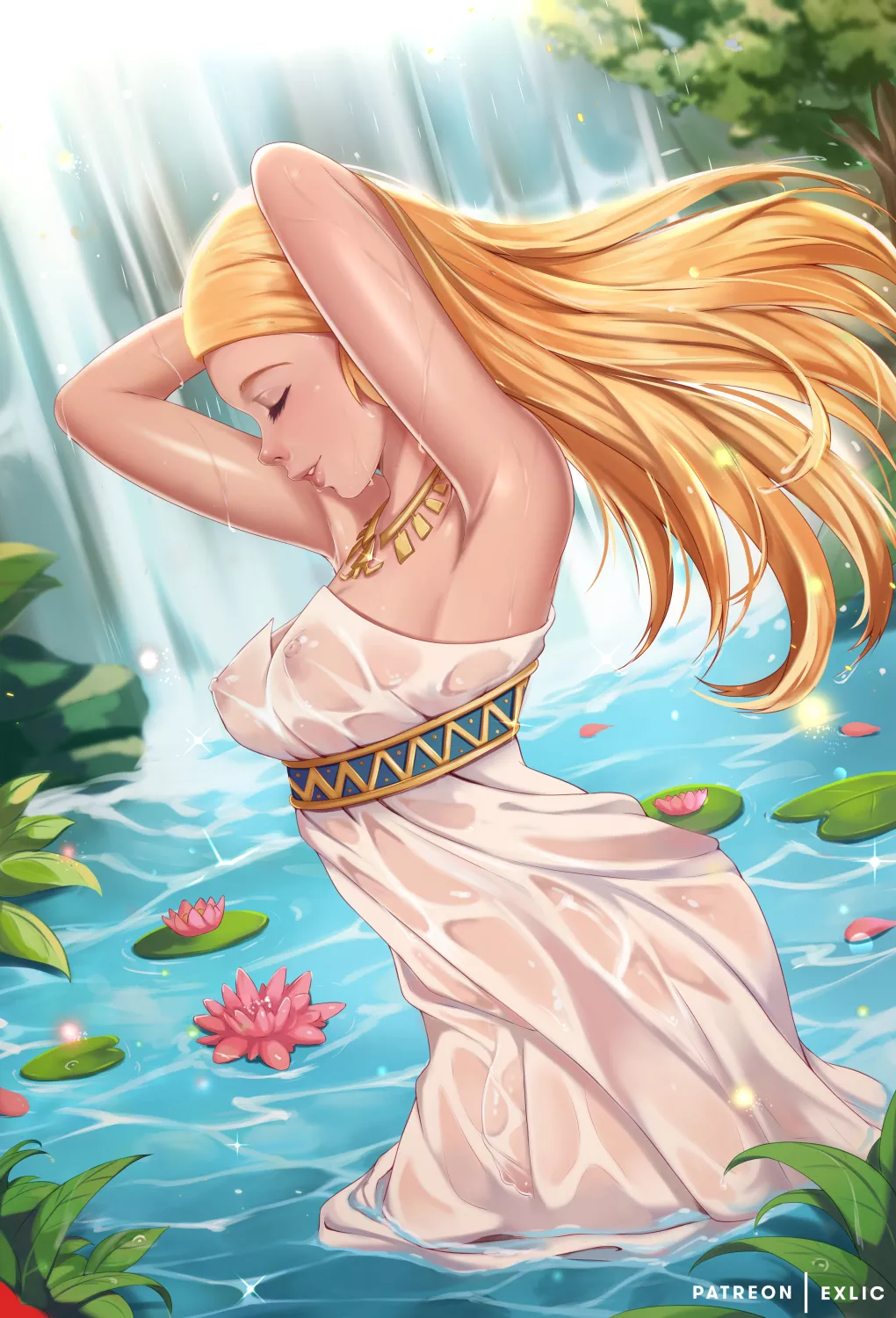 Waterfall Beauty Zelda (Exlic) [The Legend Of Zelda] posted by sequence_string