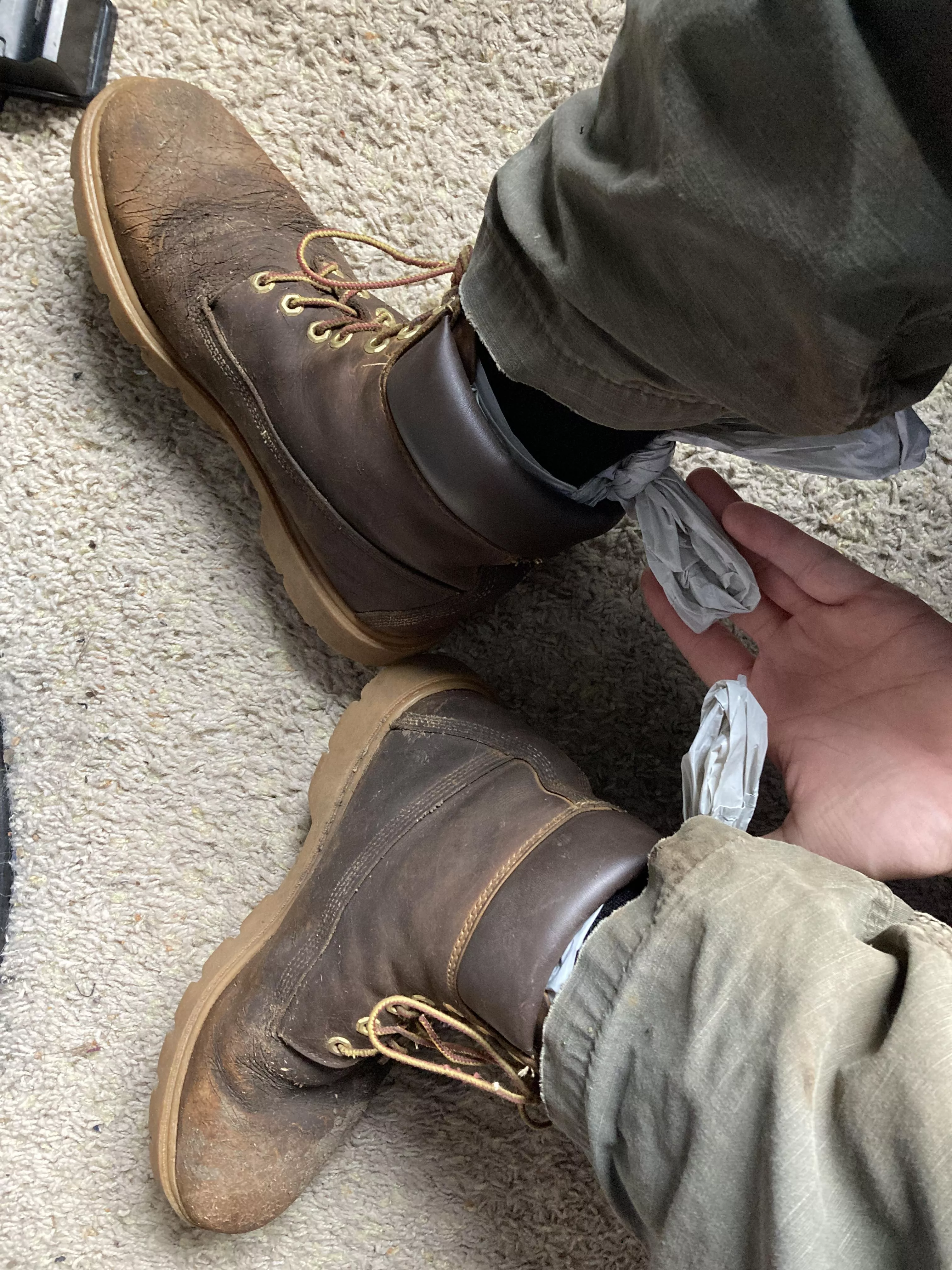 Waterproof timberlands be like… fuck mass produced boots! posted by VonLeeShaed