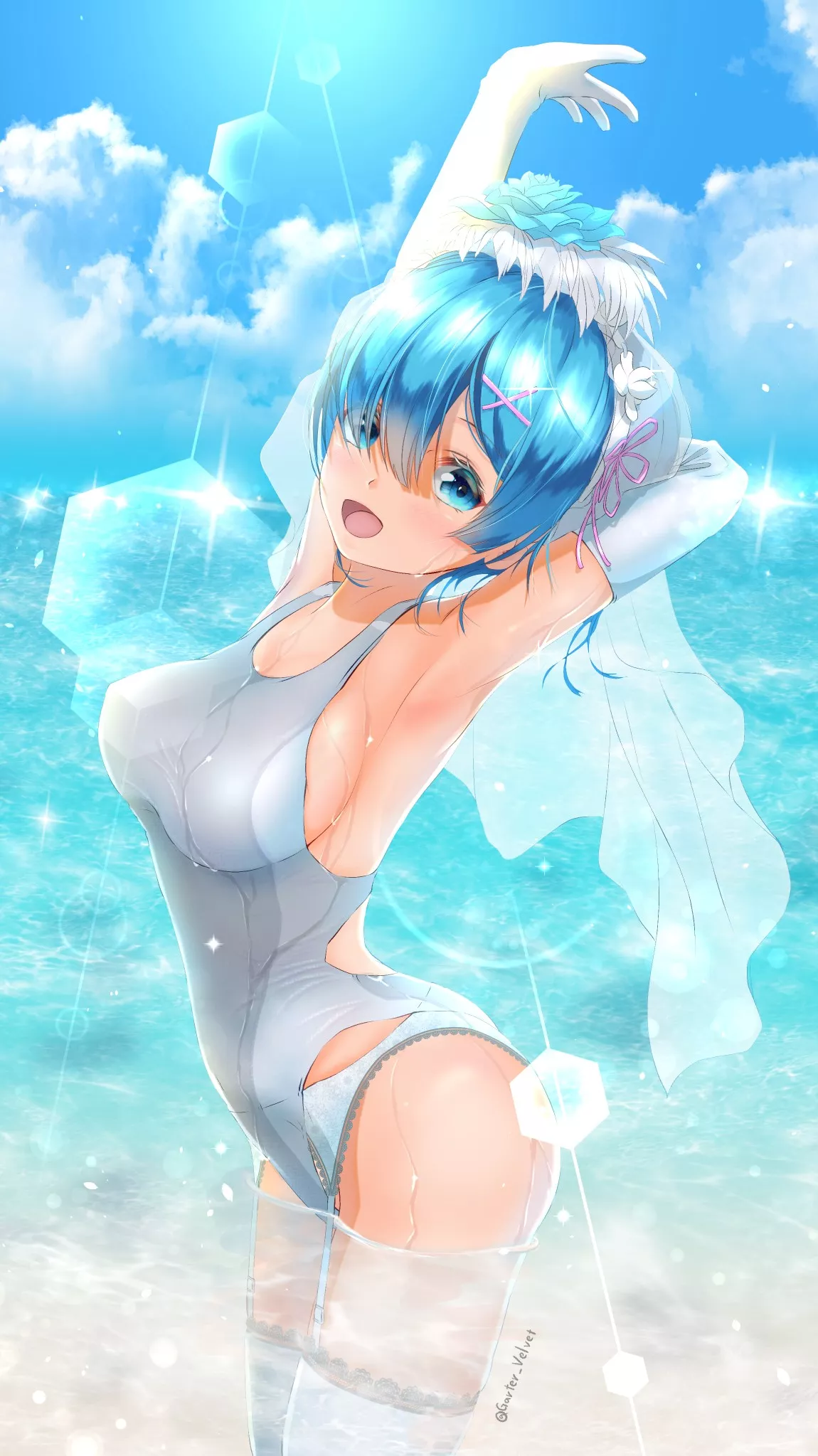 Wedding Rem x Swimsuit (Garter-Velvet) [Re:zero] posted by sequence_string