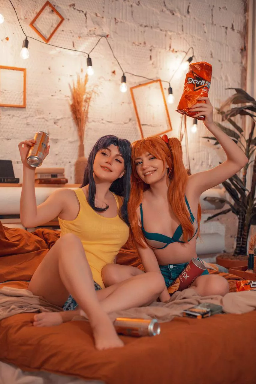 Weekend Misato and Asuka by Grusha and CarryKey posted by CarryKey