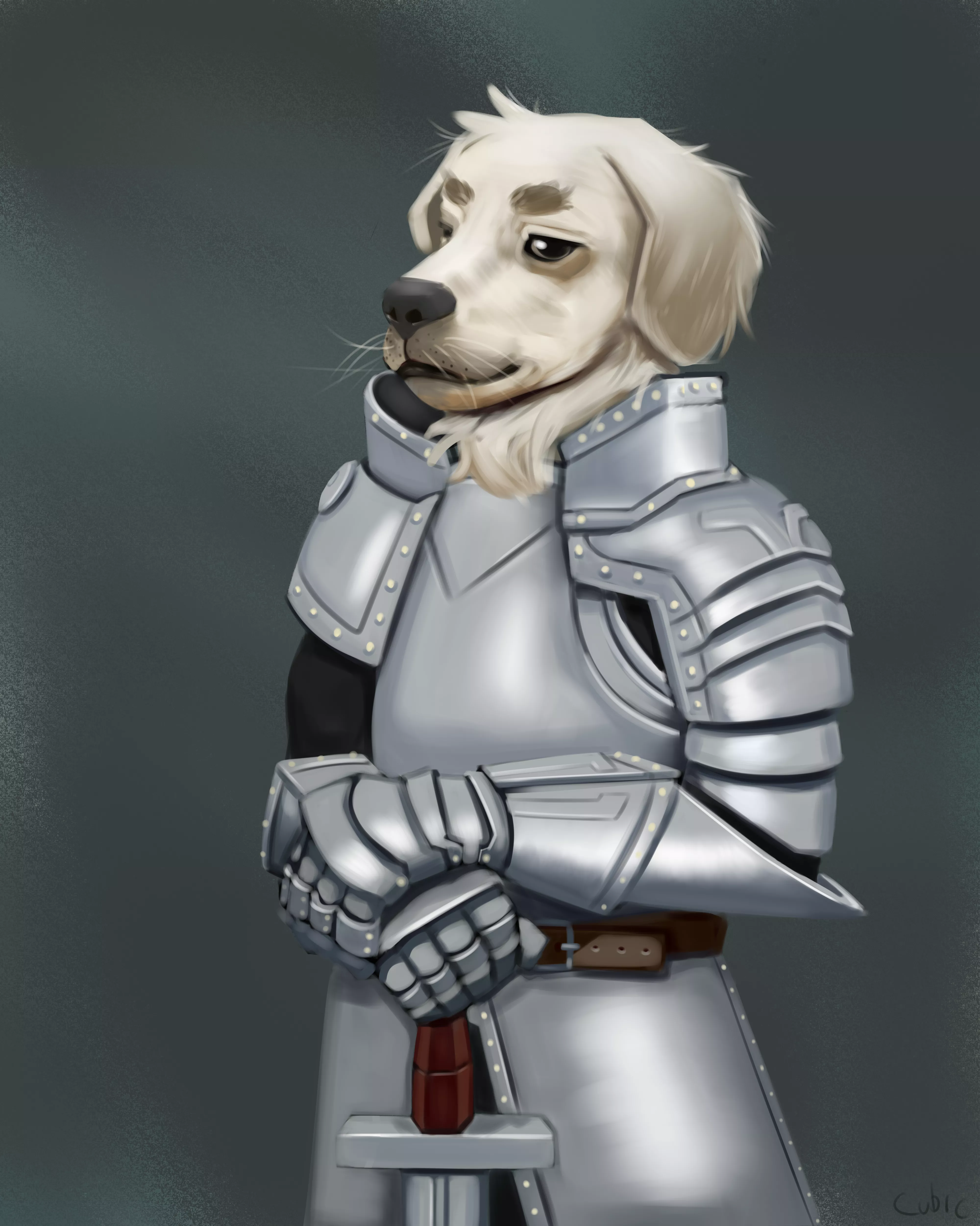 Well. I did a painting. It's a portrait of sir good boy. posted by yhuh