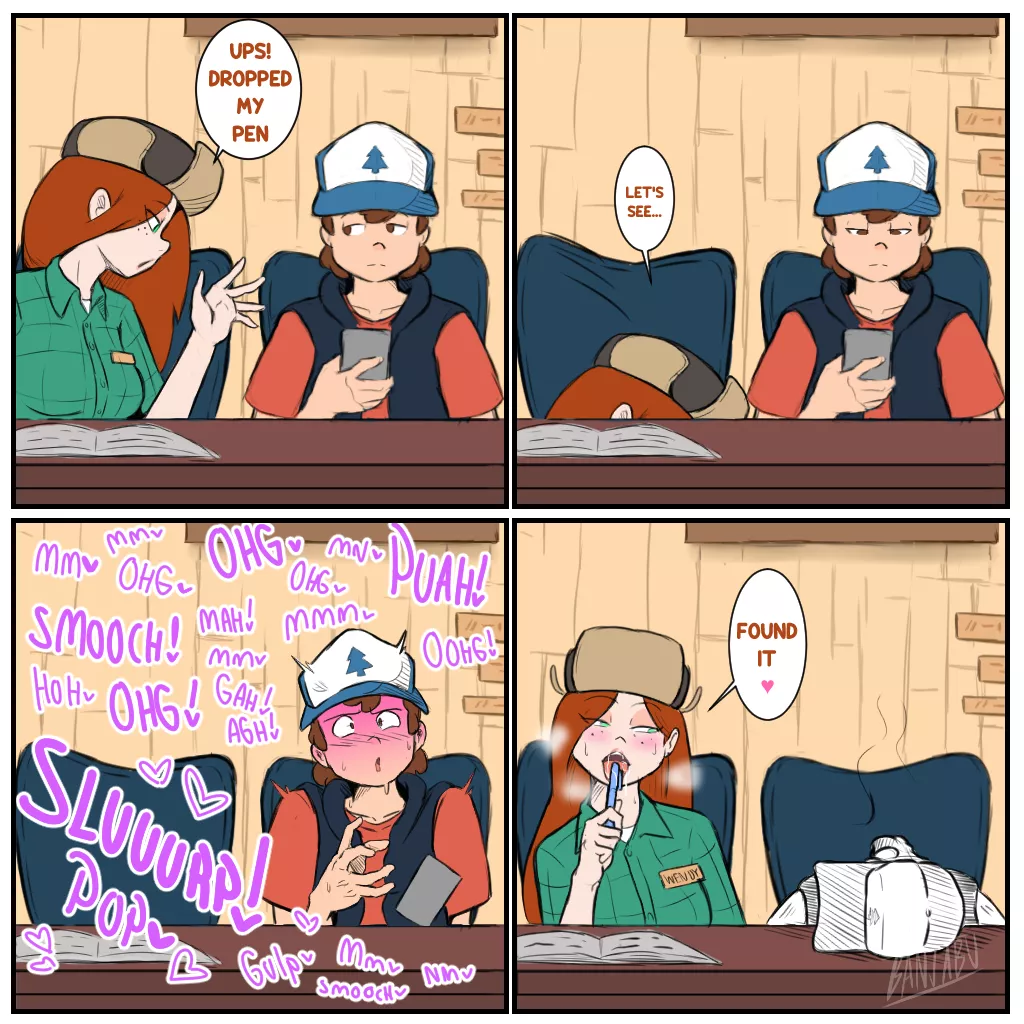 Wendy drops her pen (Banjabu) [Gravity Falls] posted by pokedude3