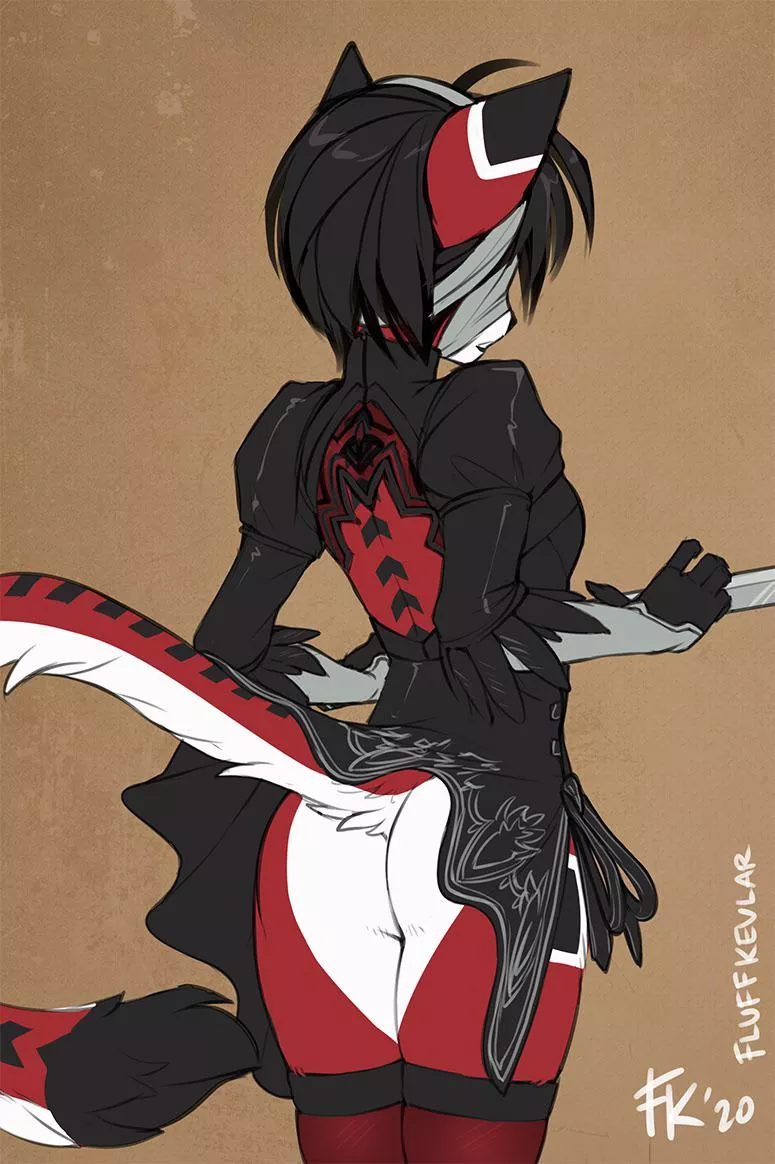 What a cosplay alt [F] (fluff-kevlar) posted by CoffeWizzard