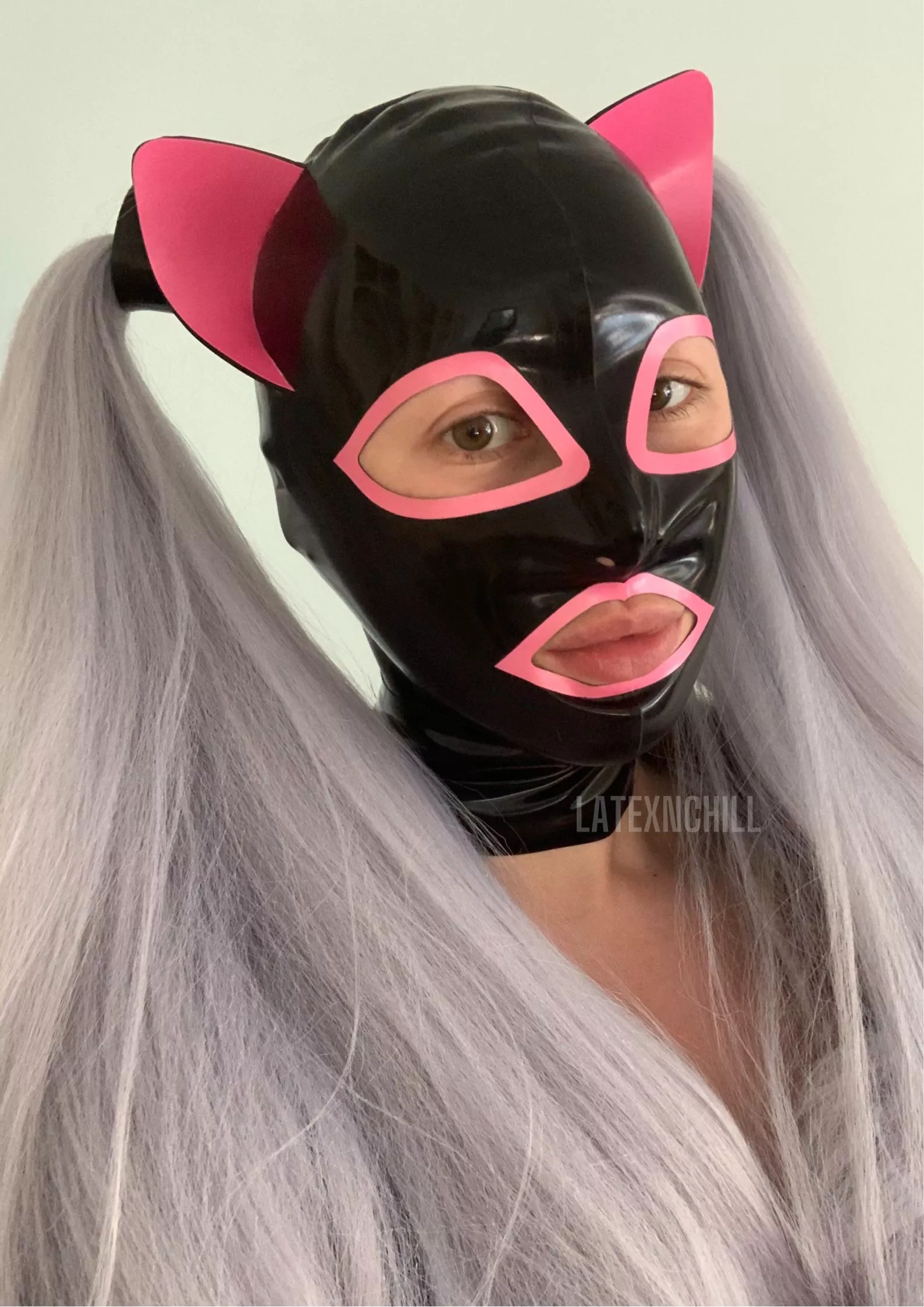 What do you think of my new hood? I’ve been lusting after a kitty hood for so long! posted by LATEXnCHILL