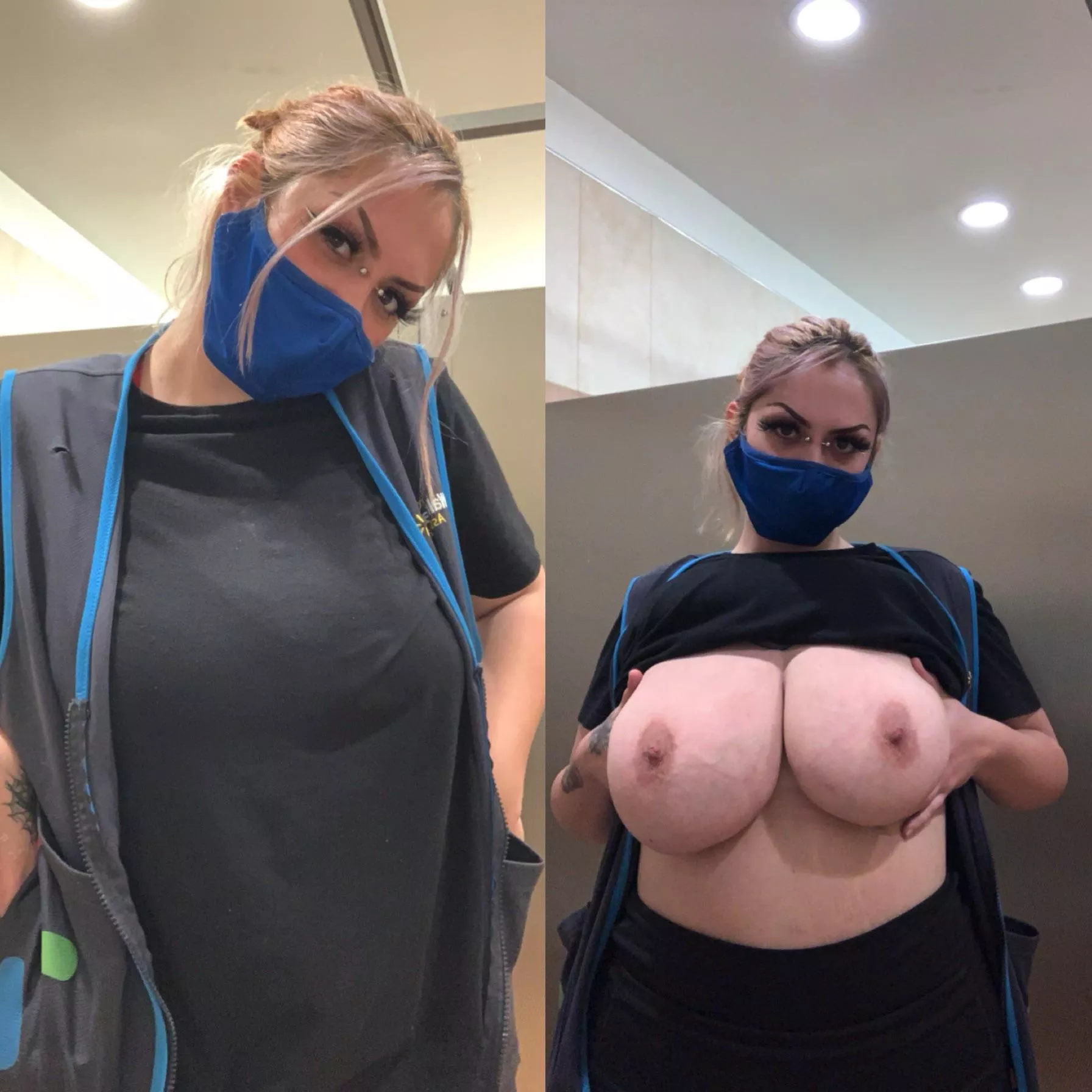 What would you do if you walked in on me at work? Walmart has the best tits 🤪 posted by Ladydiabla69