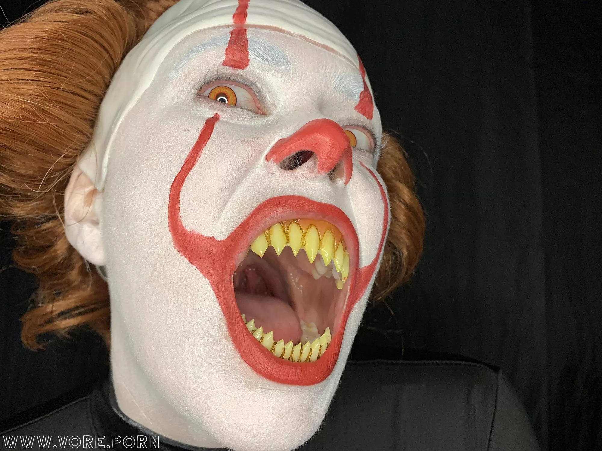 When I think about horror that features characters being devoured by big, intimidating mouths, one particular novel/miniseries/movie and its terrifying clown stand out [OC: WendiVore] [IRL] posted by wendi_vore_porn