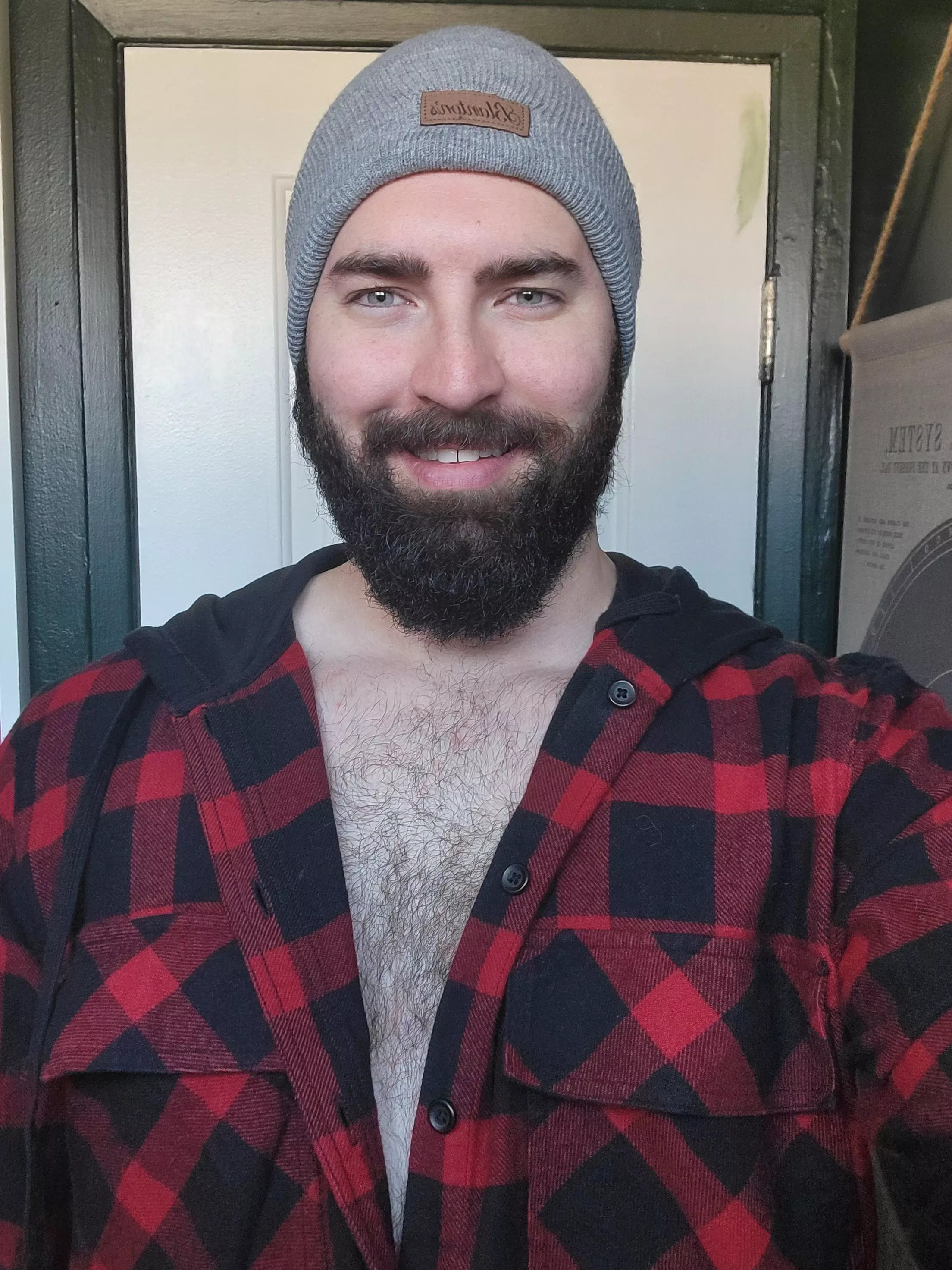 When life gives you body hair, lift weights, put on a beanie, and serve lumberjack realness posted by KingRatBukowski