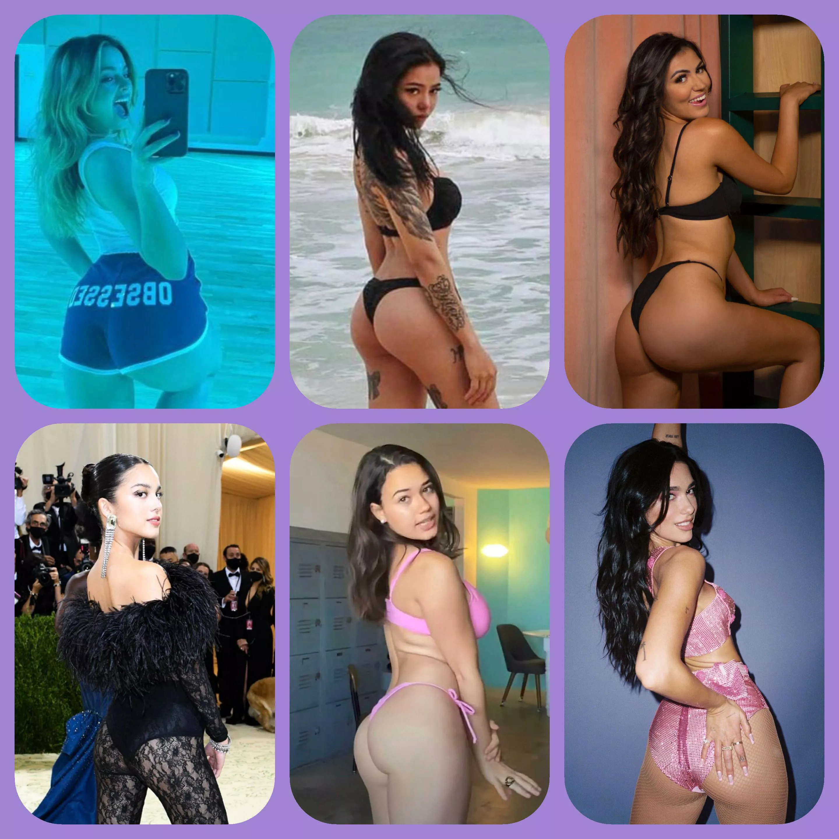 Which ass are you pounding? Addison Rae, Bella Poarch, Mikala Pascal, Olivia Rodrigo, Sofia Gomez or Dua Lipa posted by Gengar1747