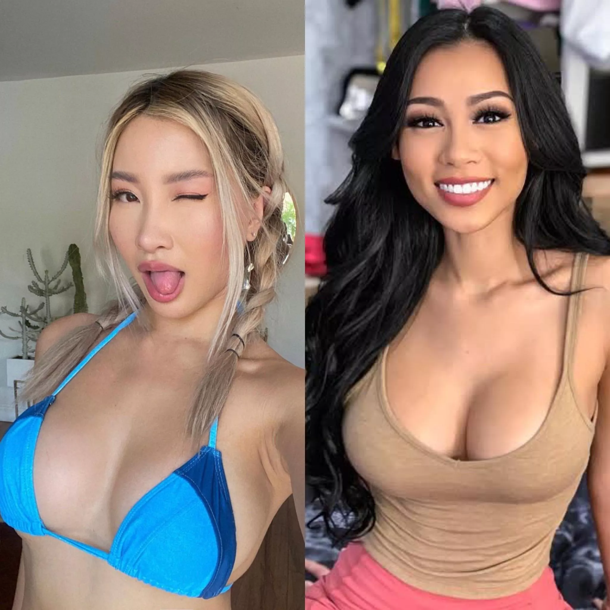 Which one deserves a tittyfucking? Left or right? posted by busyball83