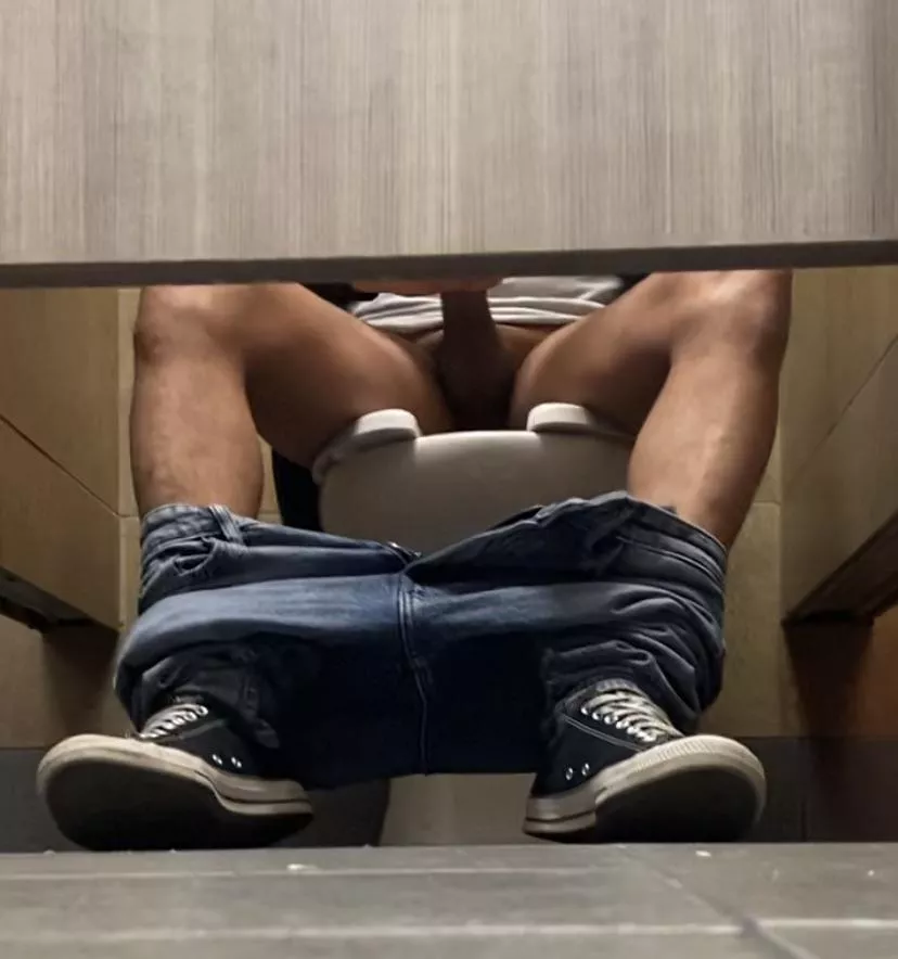 while I was washing my hands. I noticed someone in the stall. His feel were moving so I got my attention. I got curious and this is what I found. Unfortunately, I can’t upload video on this sub. He was in there for 45 minutes. posted by Gil_bert690108