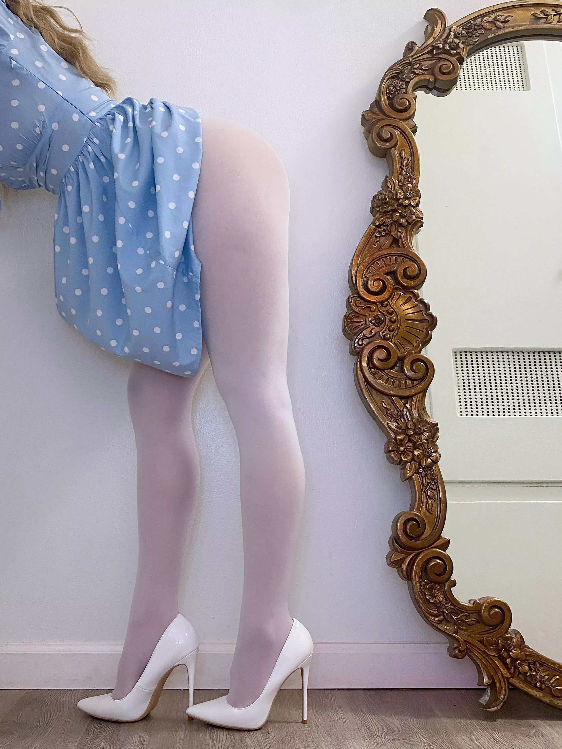 White tights are sweet...right? posted by swanlakehouse