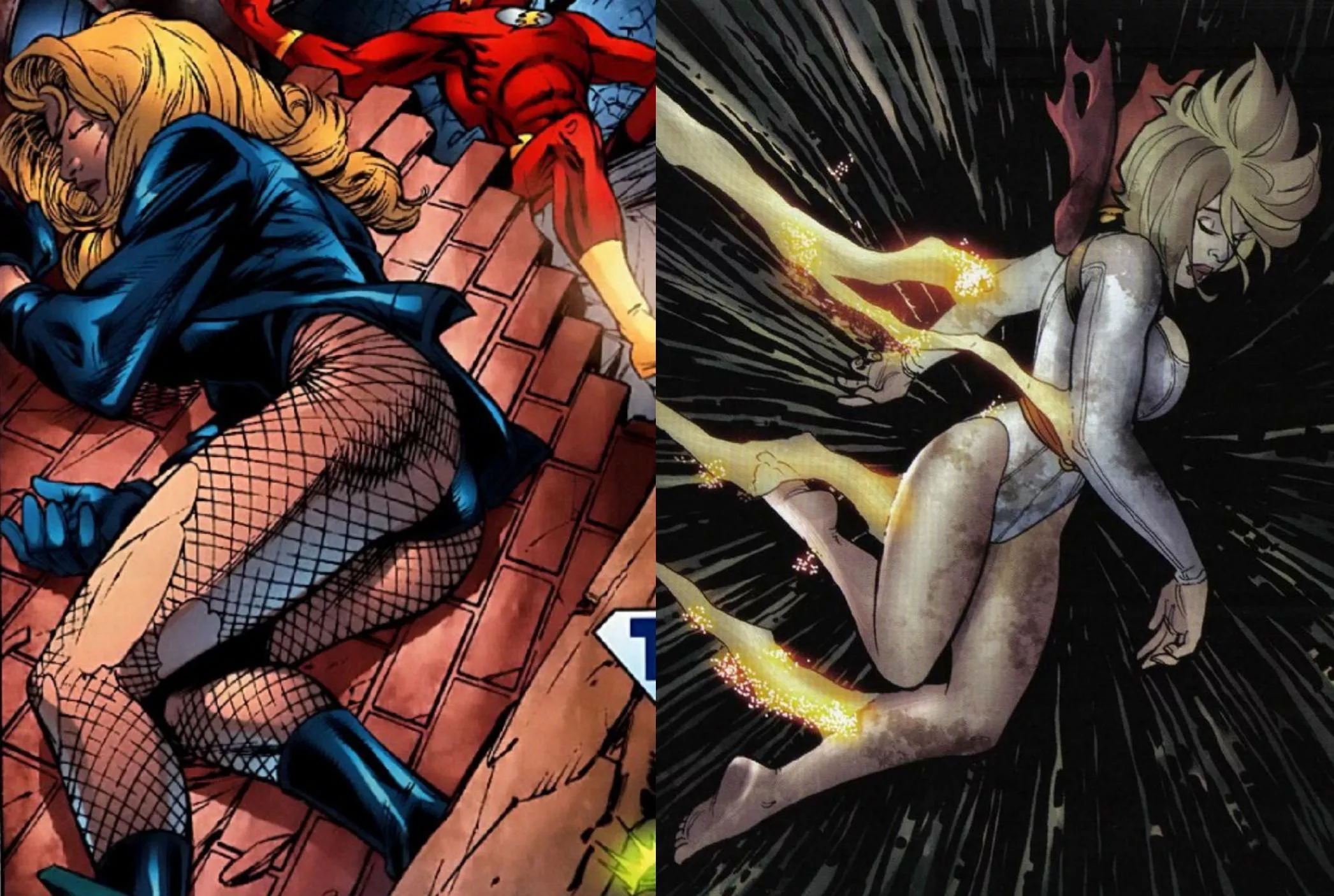 Who looks sexier in defeat Black Canary or PowerGirl? posted by itselectric124