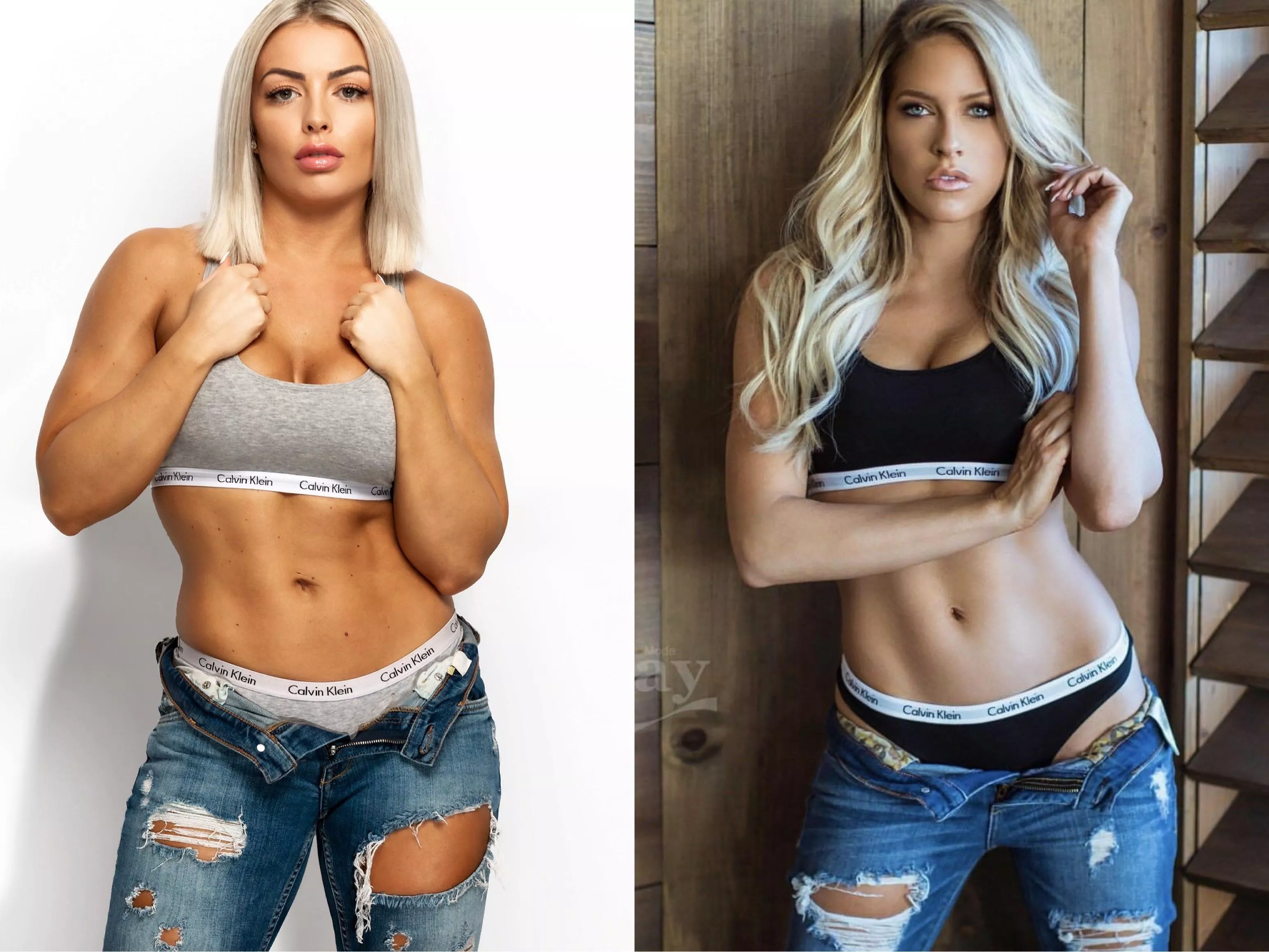 Who rocked the Calvin Kleins w/ripped jeans look better: Mandy Rose vs Kelly Kelly? posted by throwaway645298