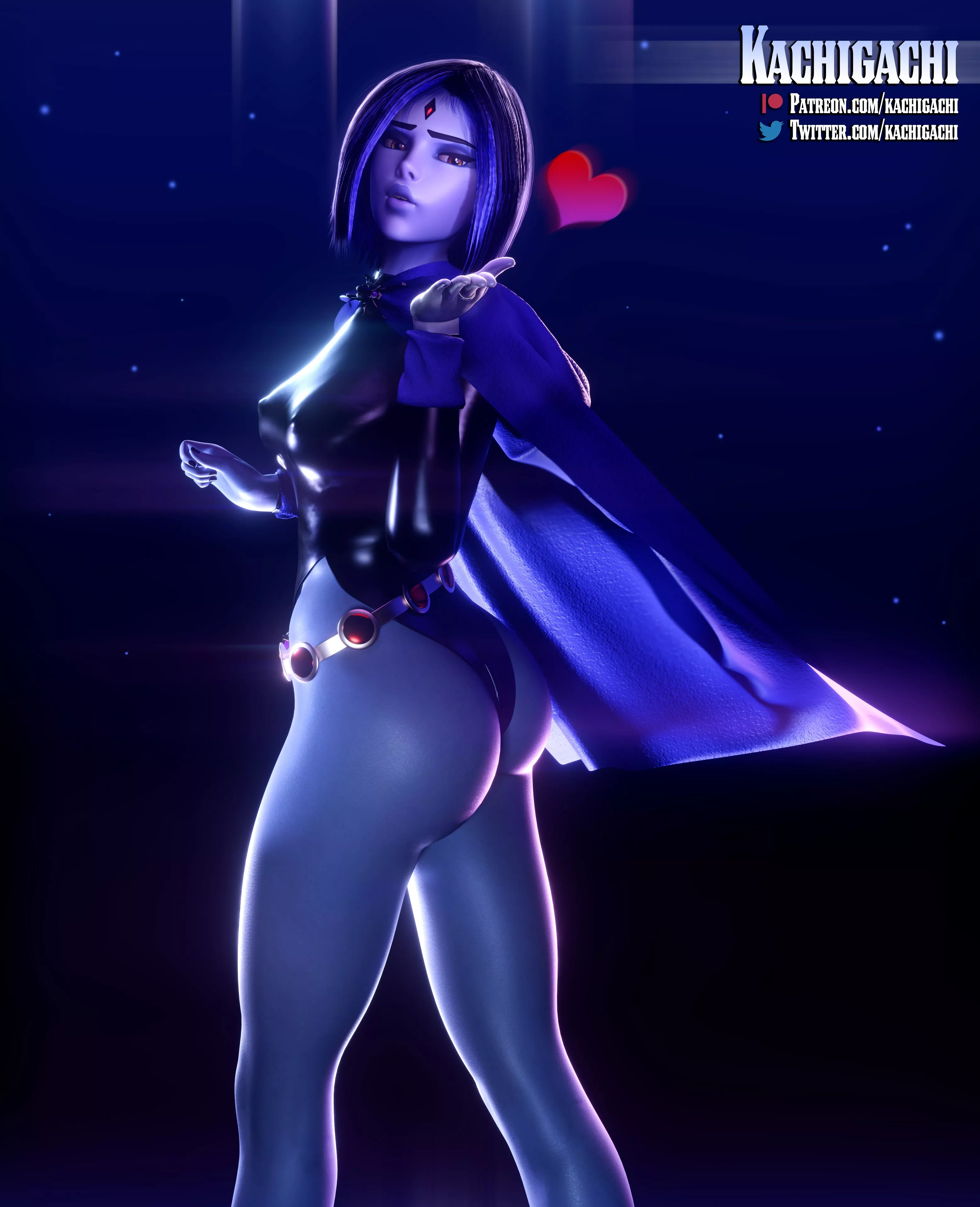 Widowmaker cosplaying as Raven (Kachigachi) posted by Kuro-Oji