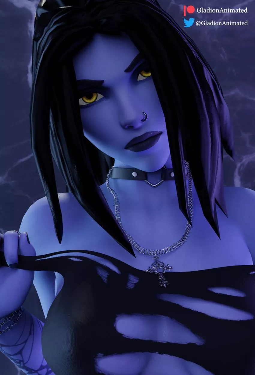 Widowmaker’s freaky selfie (GladionAnimated) posted by MrMotherStealer