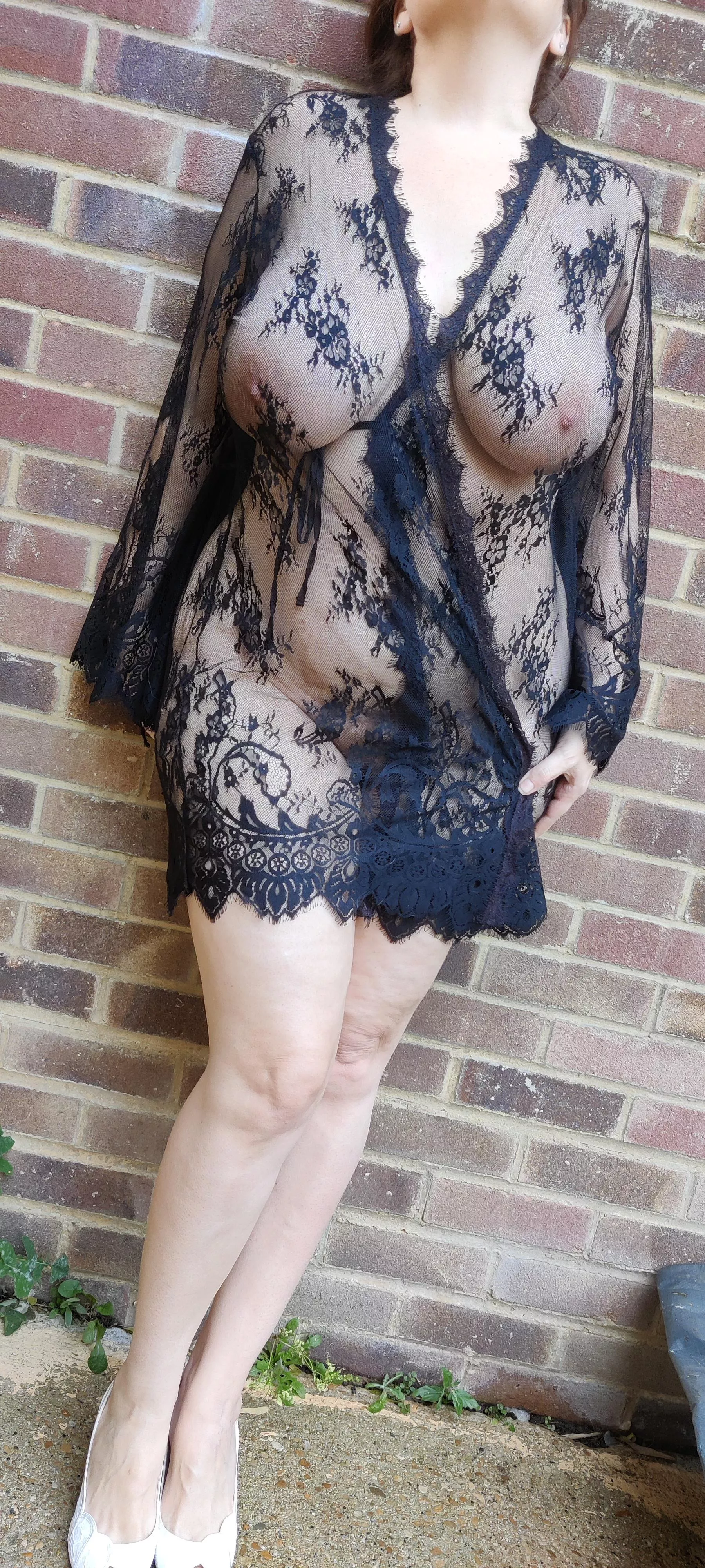 Wife loves a bit of lace .. but not as much as she has loved chatting to other mature big breasted woman today 😍 posted by curiouscouple011