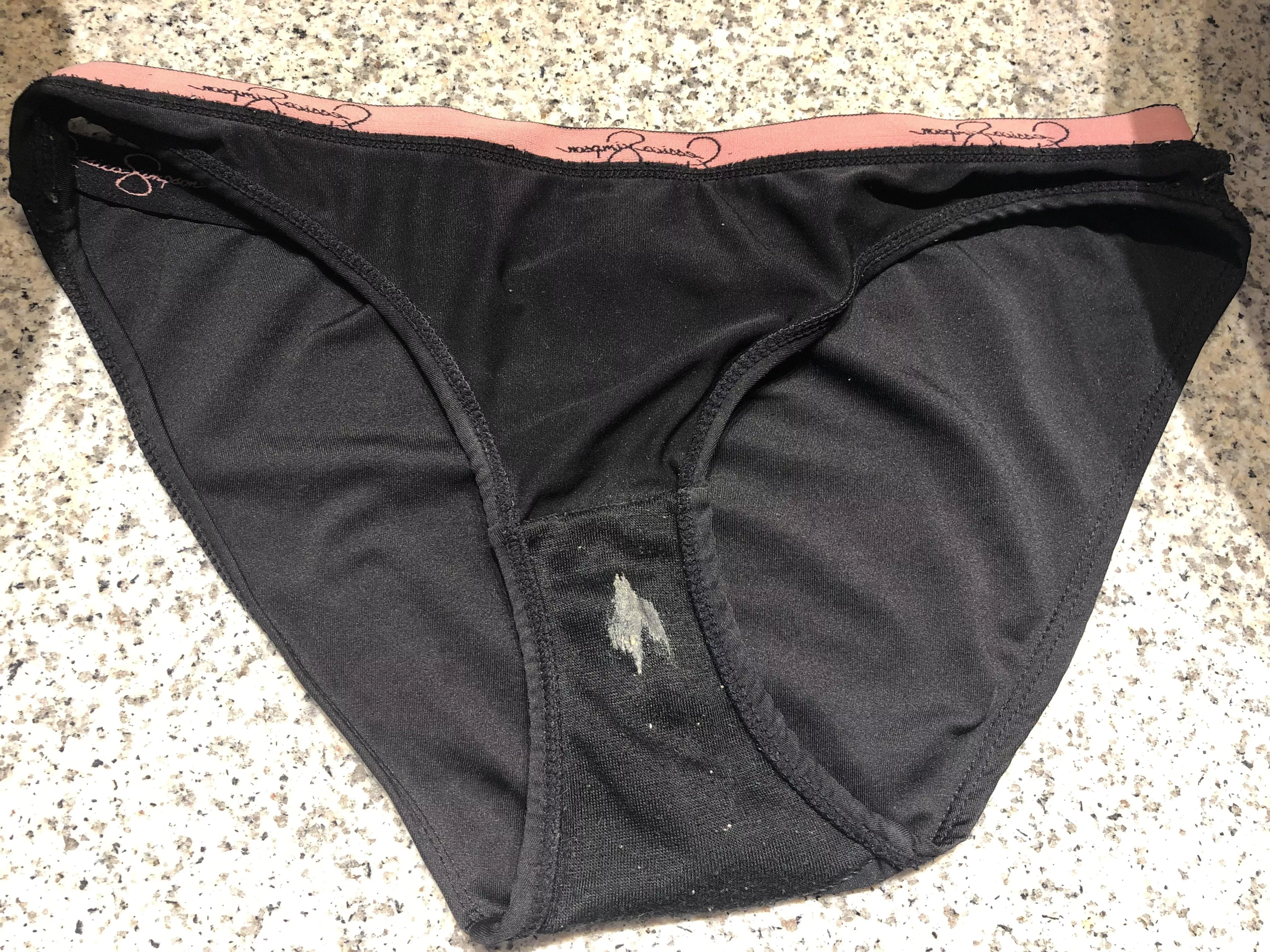 Wife running day pantie, looks like her pussy was sweating also!! posted by fher205