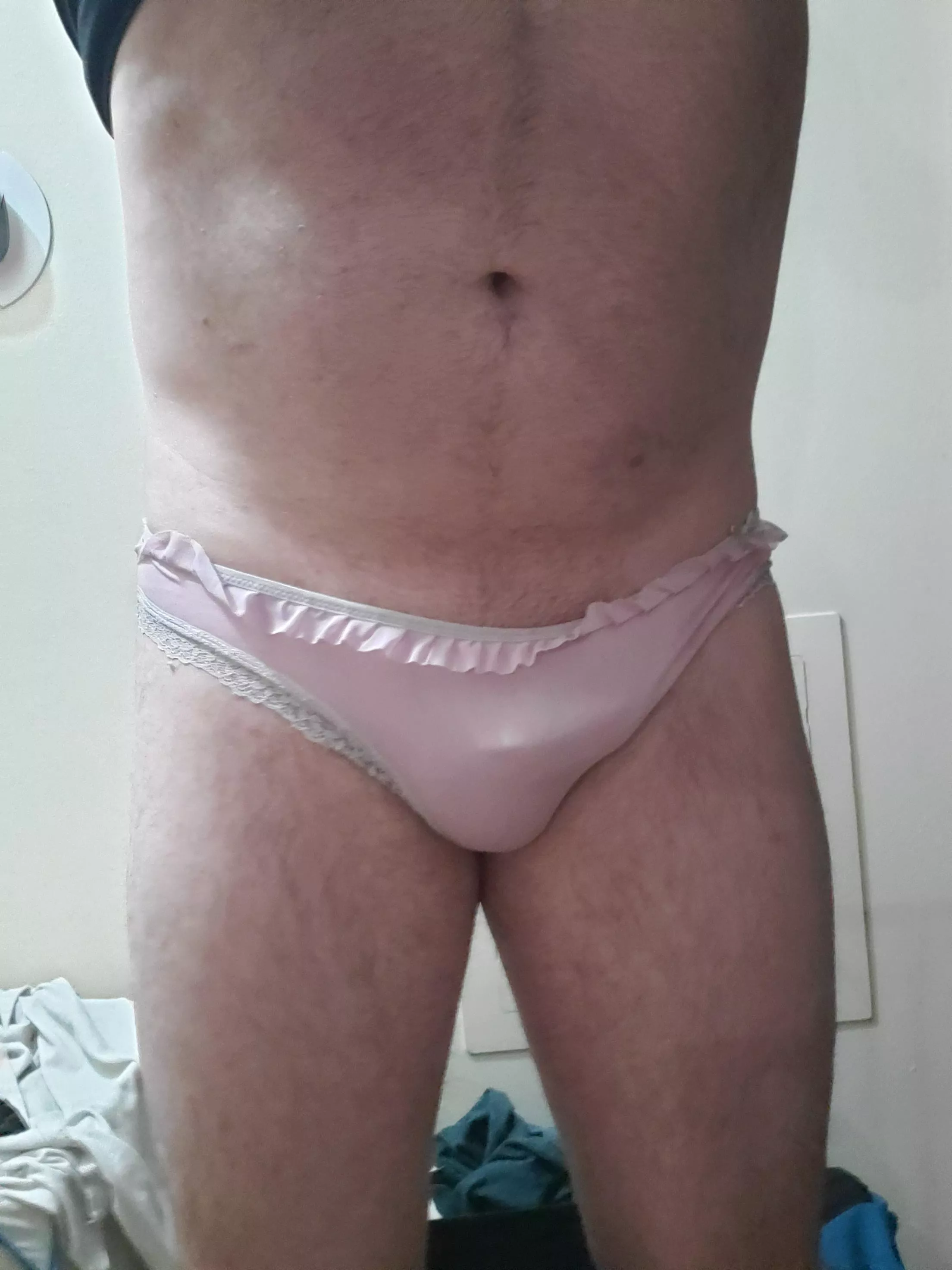 Wifes gone just sat down to eat and then I am thinking I should be someone's slut :P I love to be humiliated and degraded kik is silkypanties20 posted by frillypanties20