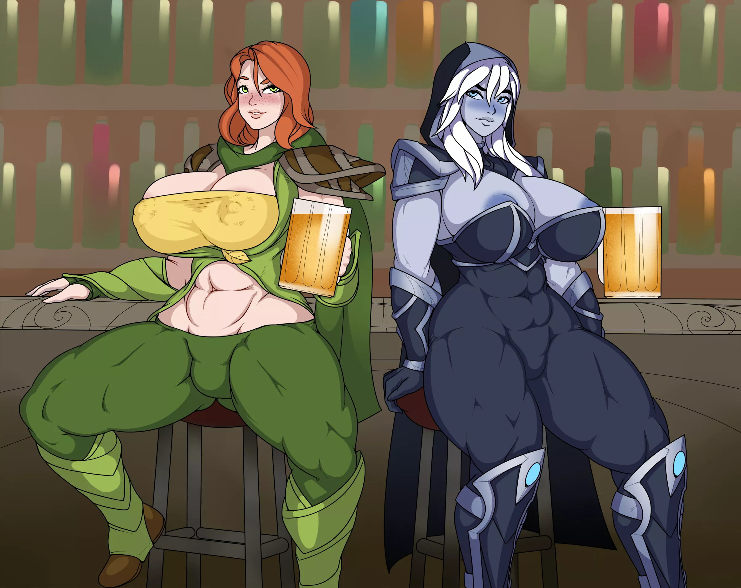 Windranger and Drow at the tavern (Lewdreaper) posted by OneHandedStories