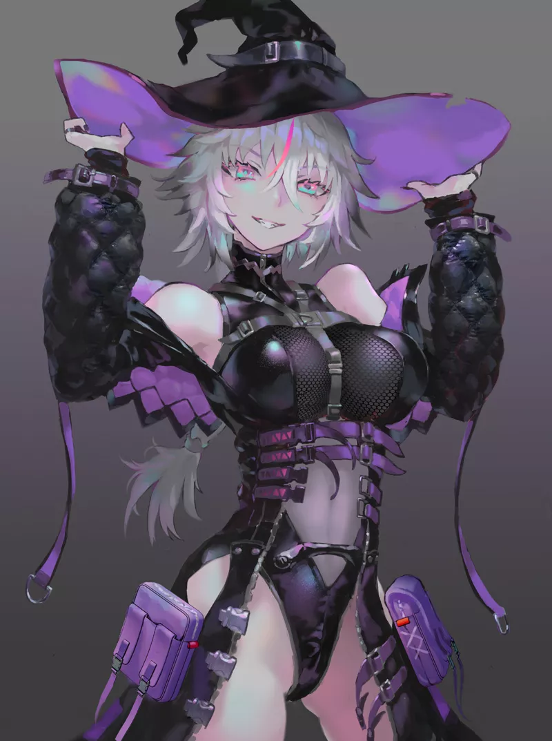 Witch Highleg Grin (Denki) [Original] posted by sequence_string