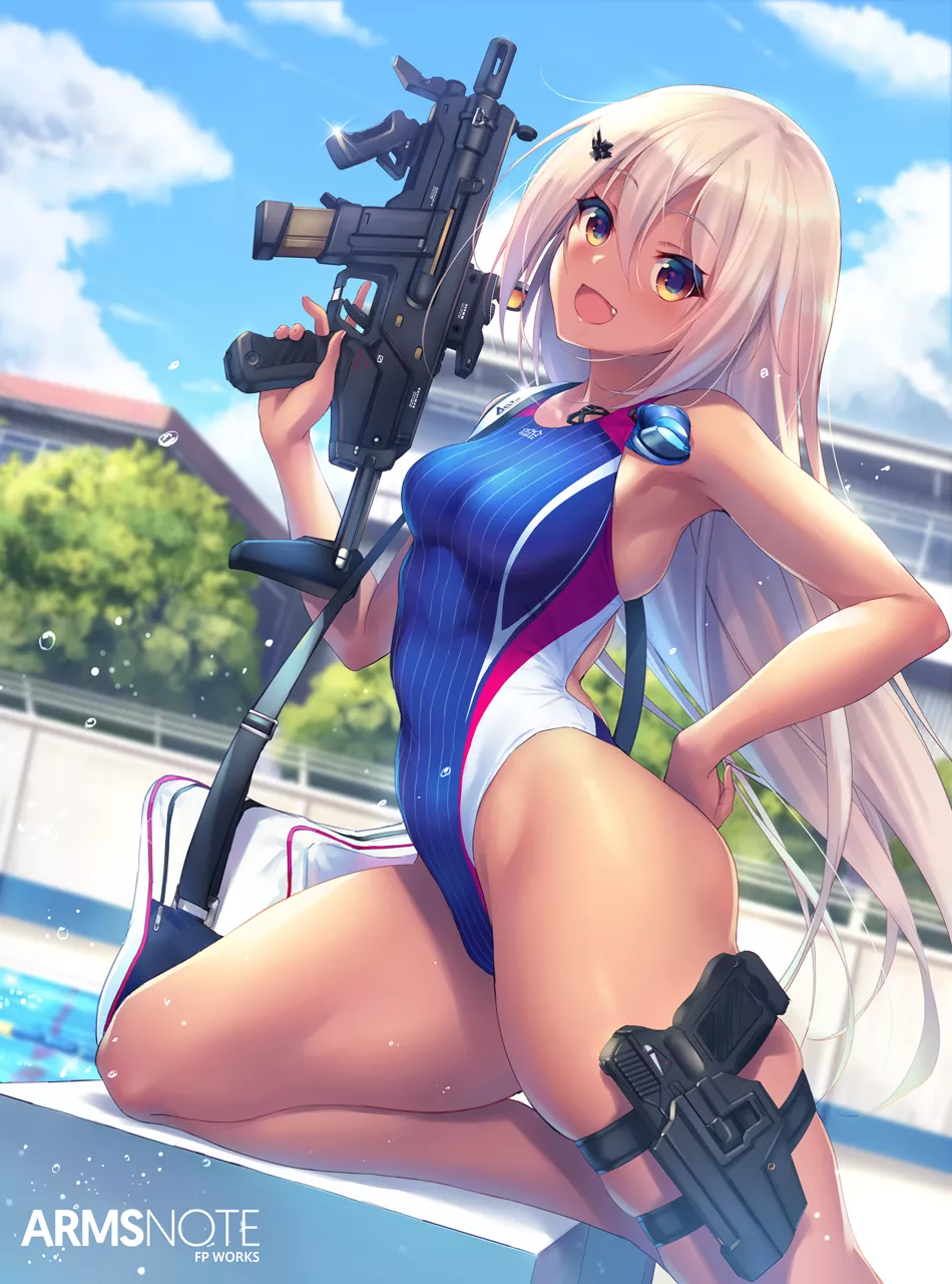 With A Swimsuit And SMG. (Fukai Ryosuke) [Arms Note] posted by sequence_string