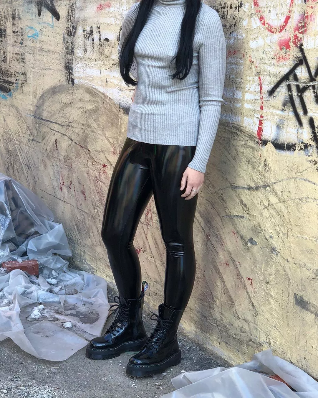 Woolen sweater and latex leggings | Find more here: https://www.instagram.com/scatter_socks/ posted by BobRoss235