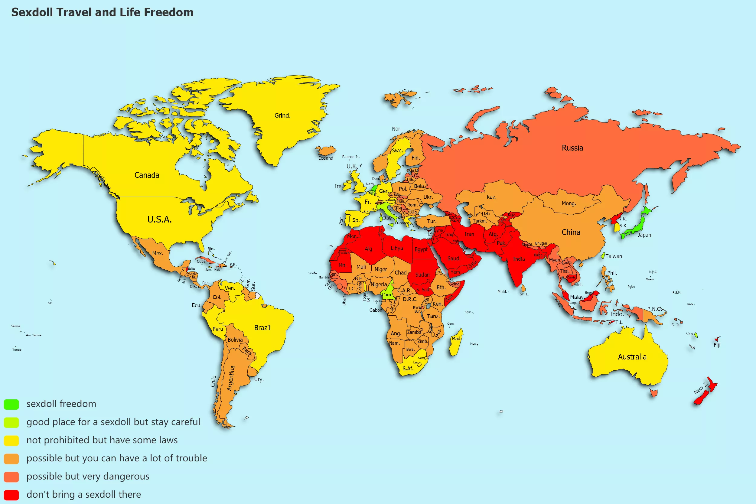 Worldmap of the best places for sexdolls FINAL VERSION 2021! posted by spacebear7778