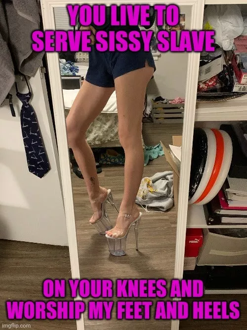 Worship her feet and heels Sissy Slave posted by IIUSRII