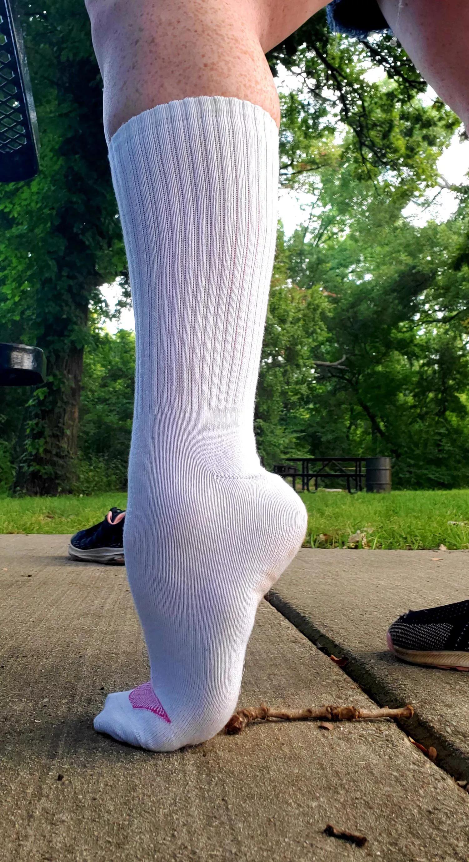 Would you walk a mile in my shoes? How about 3 in my socks ðŸ˜‰ðŸ‘„ all hot and sweaty who's removing them for me??ðŸ‘…ðŸ‘„â¤ posted by mombod1234