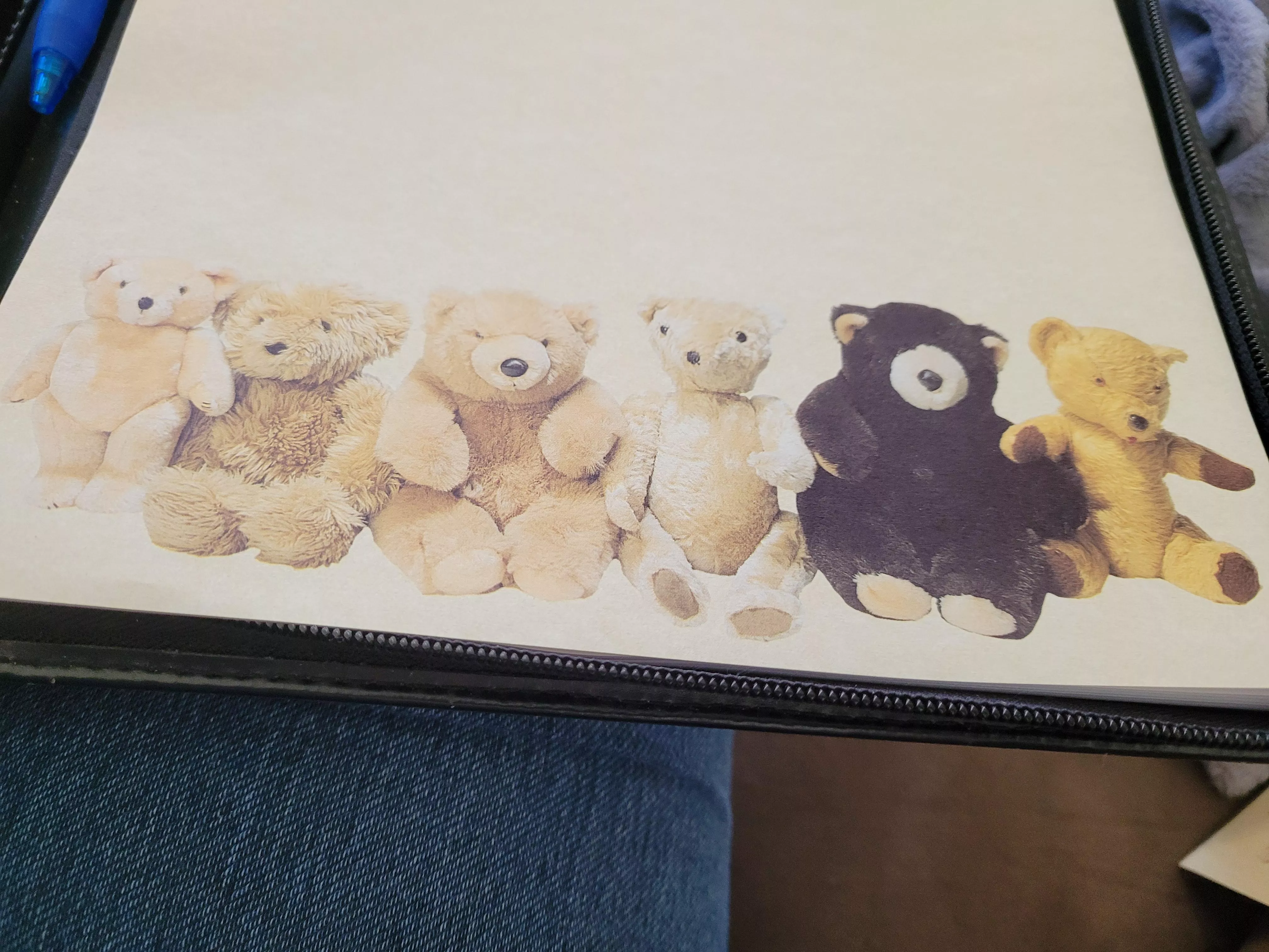 Writing letters on teddy bear paper posted by Loz_Reads