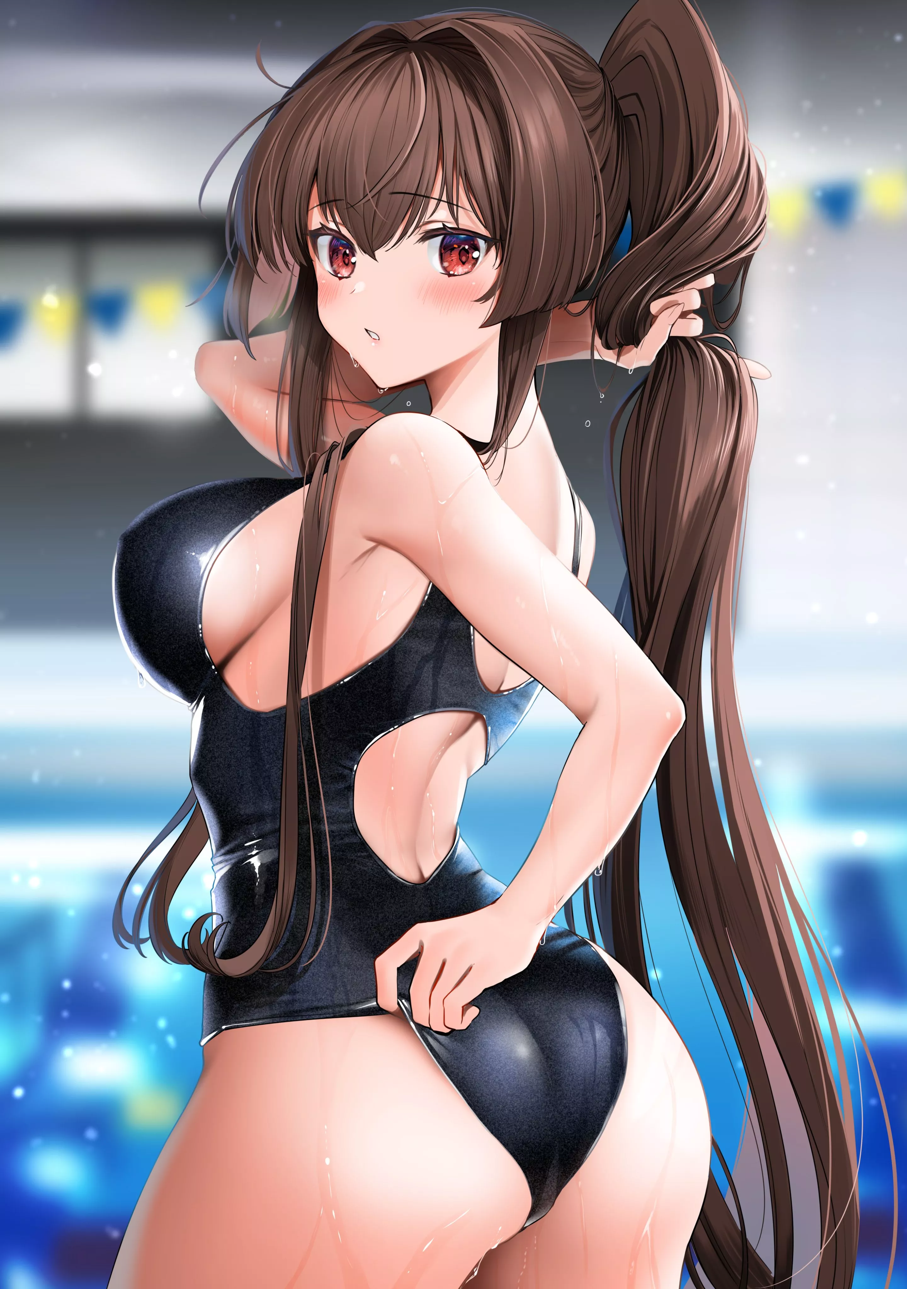 Yamato A Little Too Tight Swimsuit (Yunamaro) [Kantai Collection] posted by sequence_string