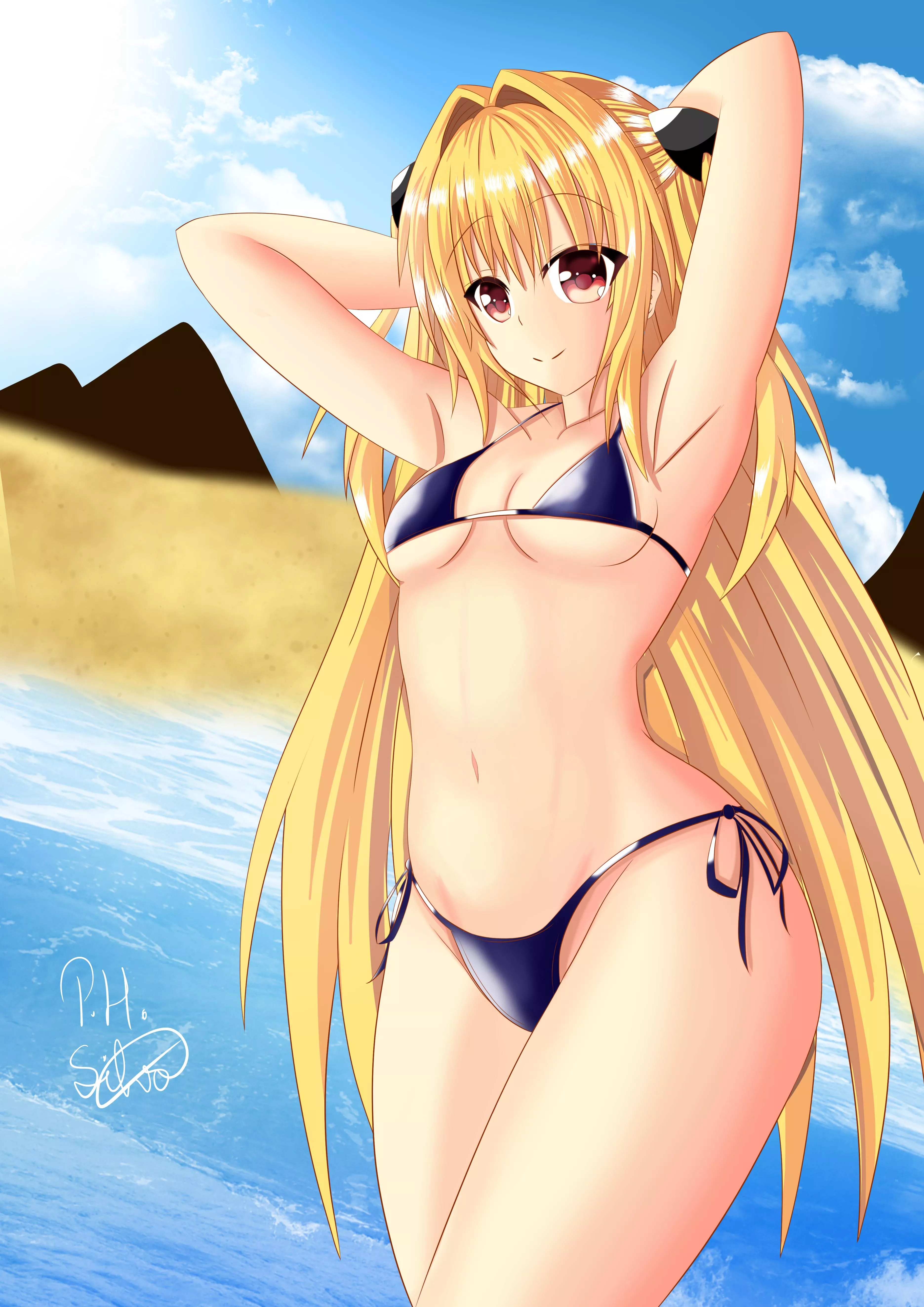 Yami-chan enjoying the beach (made by me) posted by Ph-Silva3