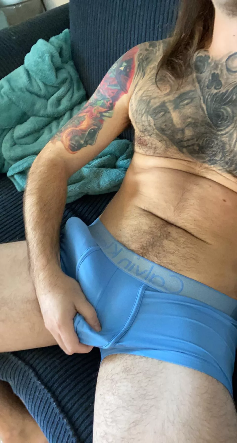 Yet again simply a huge veiny bulge in blue boxers posted by DelusionalJim