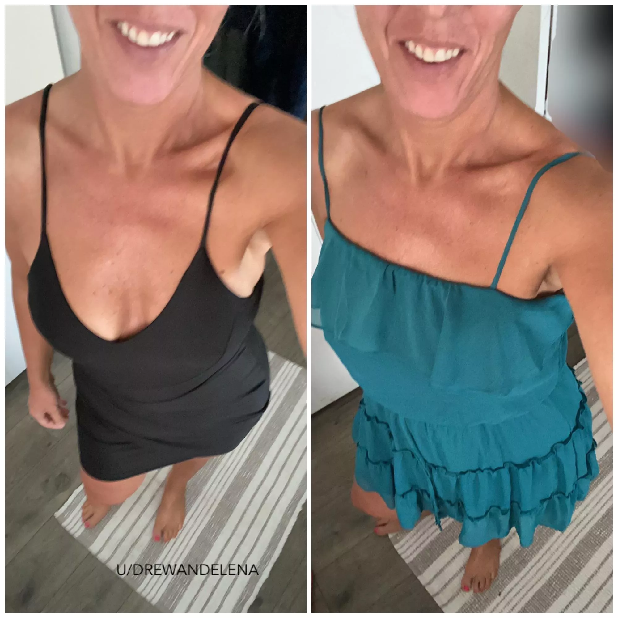 You pick what I wear for our lucky fwb tonight: black or blue ? posted by Drewandelena