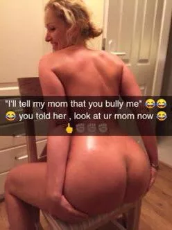 You sent your dumb whore mom now look at her posted by nakedandnotscared