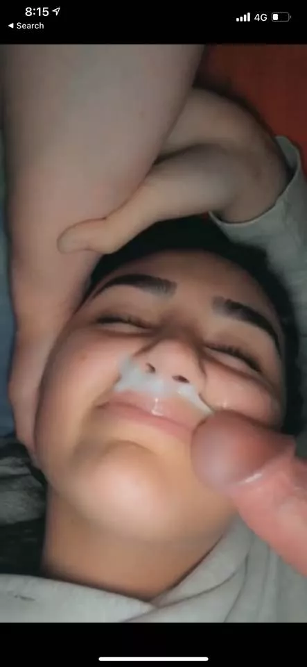 Young slut gets cum mustache posted by asglackin