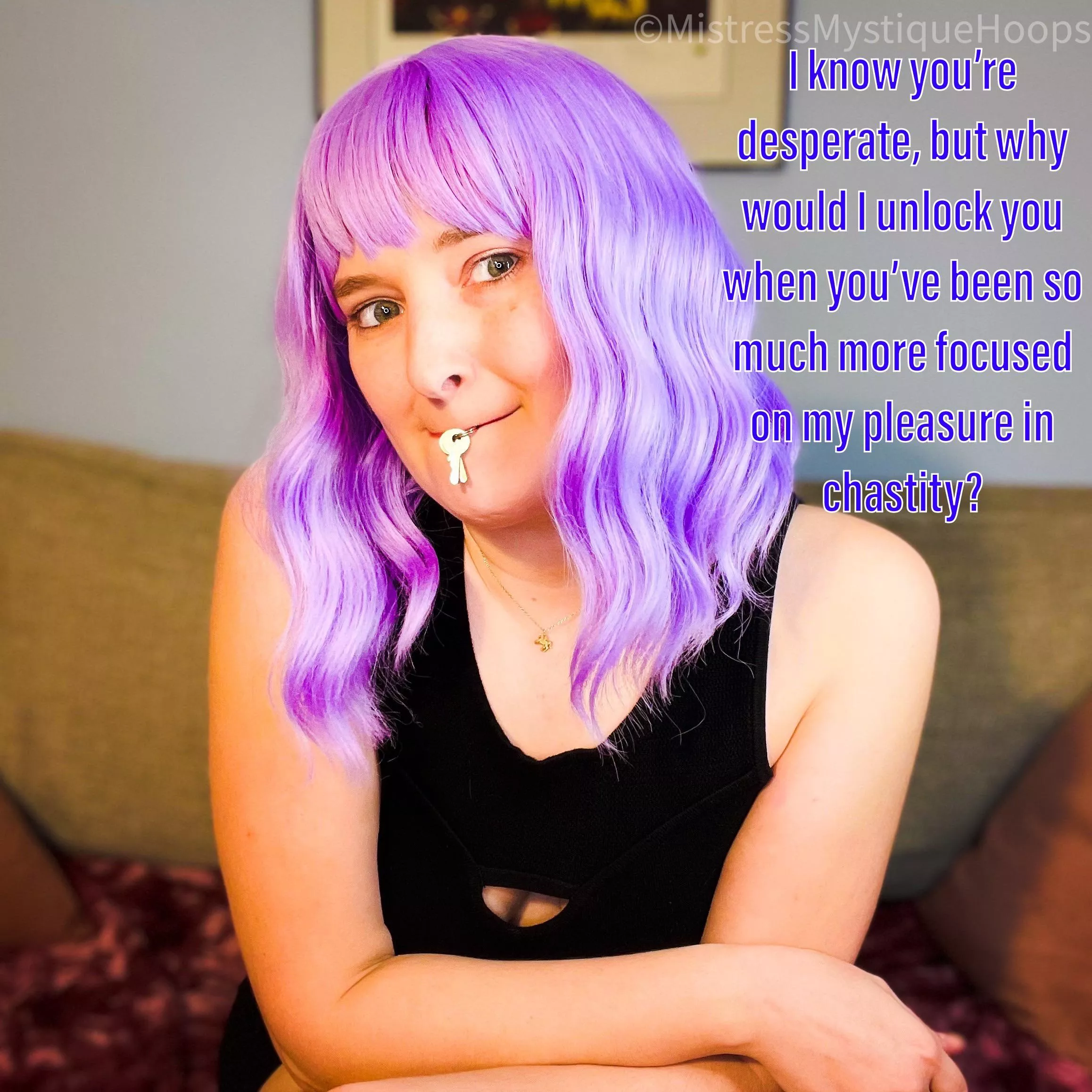 Your orgasms are unneccesary 💜😈💜 posted by MistressMystiqueHoop