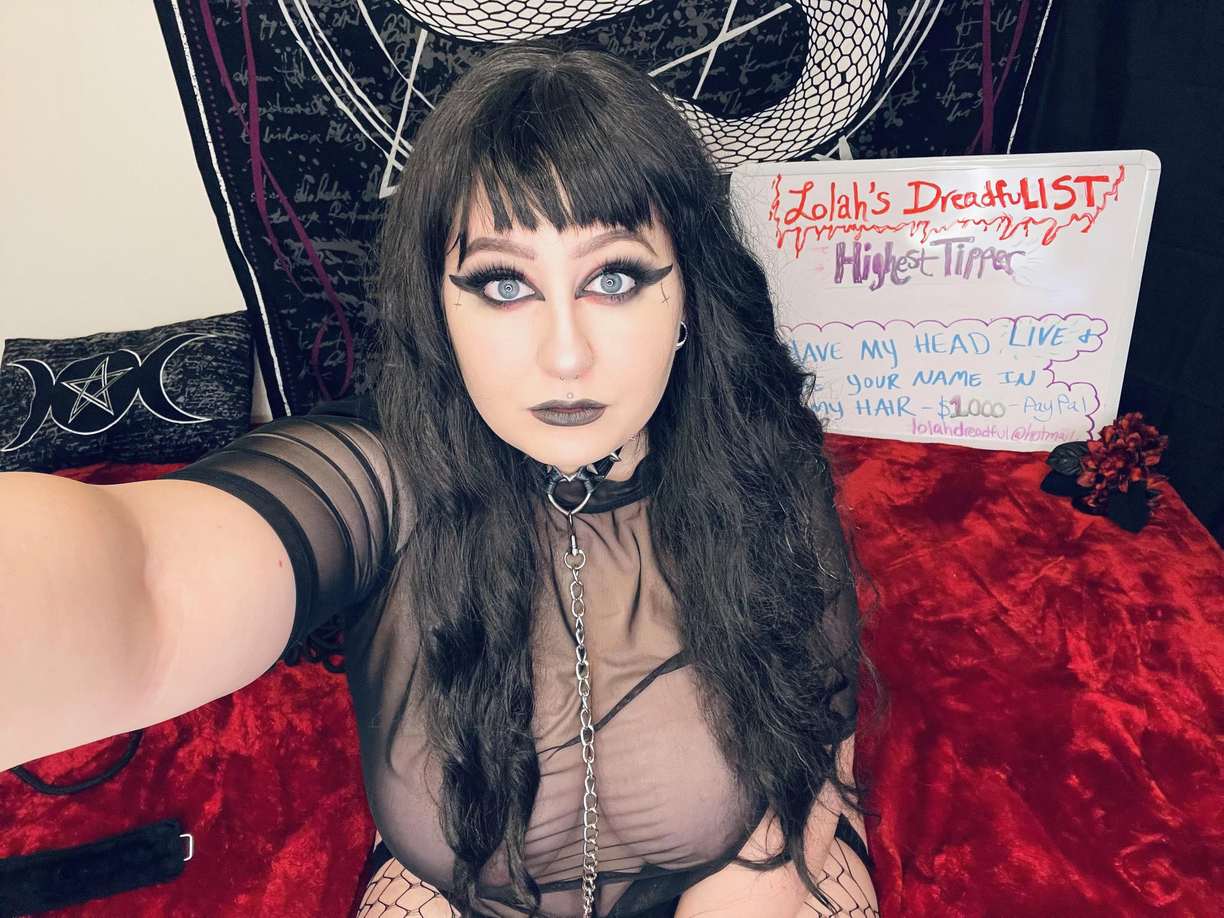 Your thick goth gf is online and my lush is in my cute goth pussy! 😈🦇💦 link is in comments posted by LolahDreadful