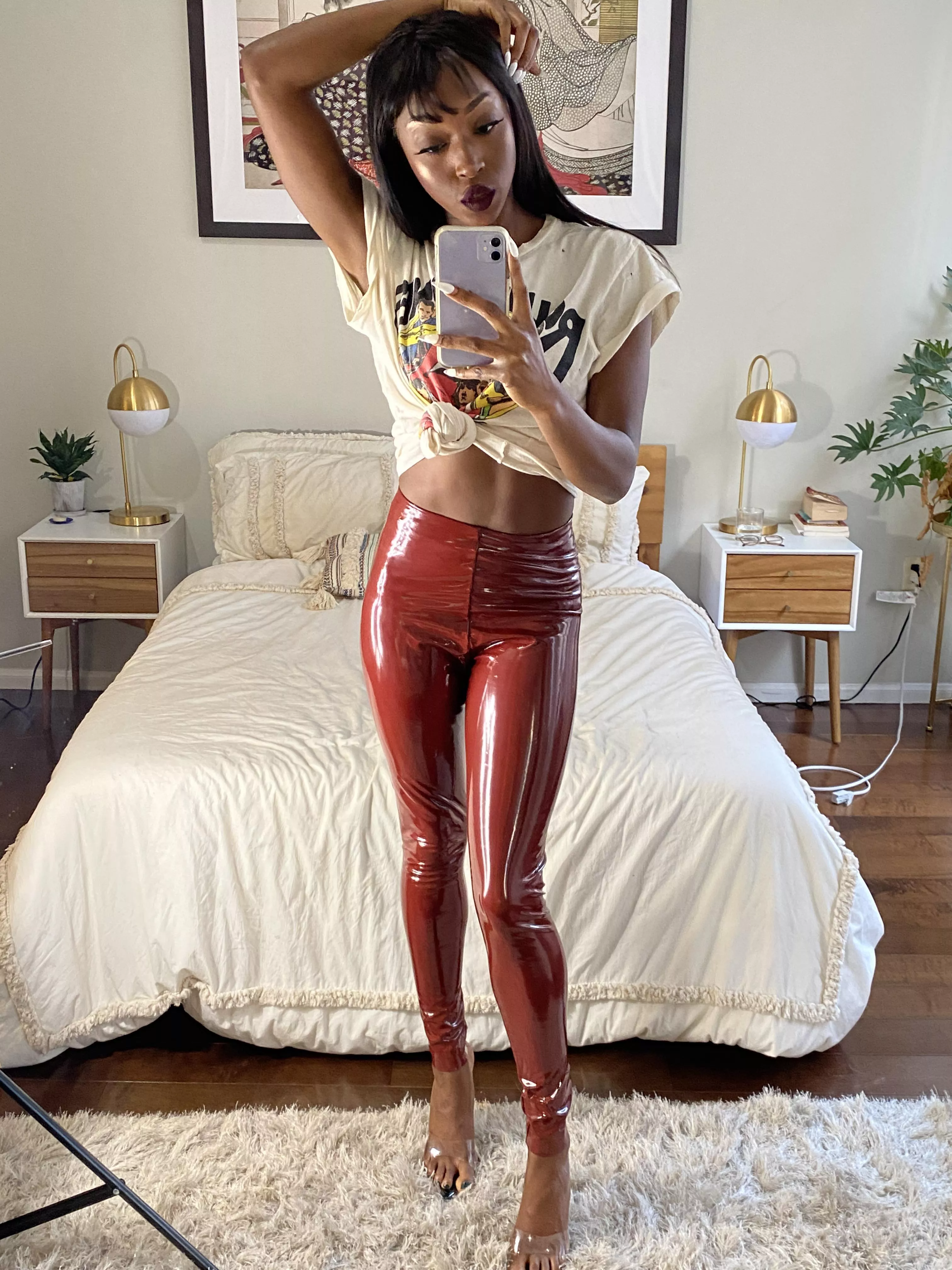 You’ve seen my black latex leggings, now get ready for the latest in my collection 🔥 posted by thetashablack