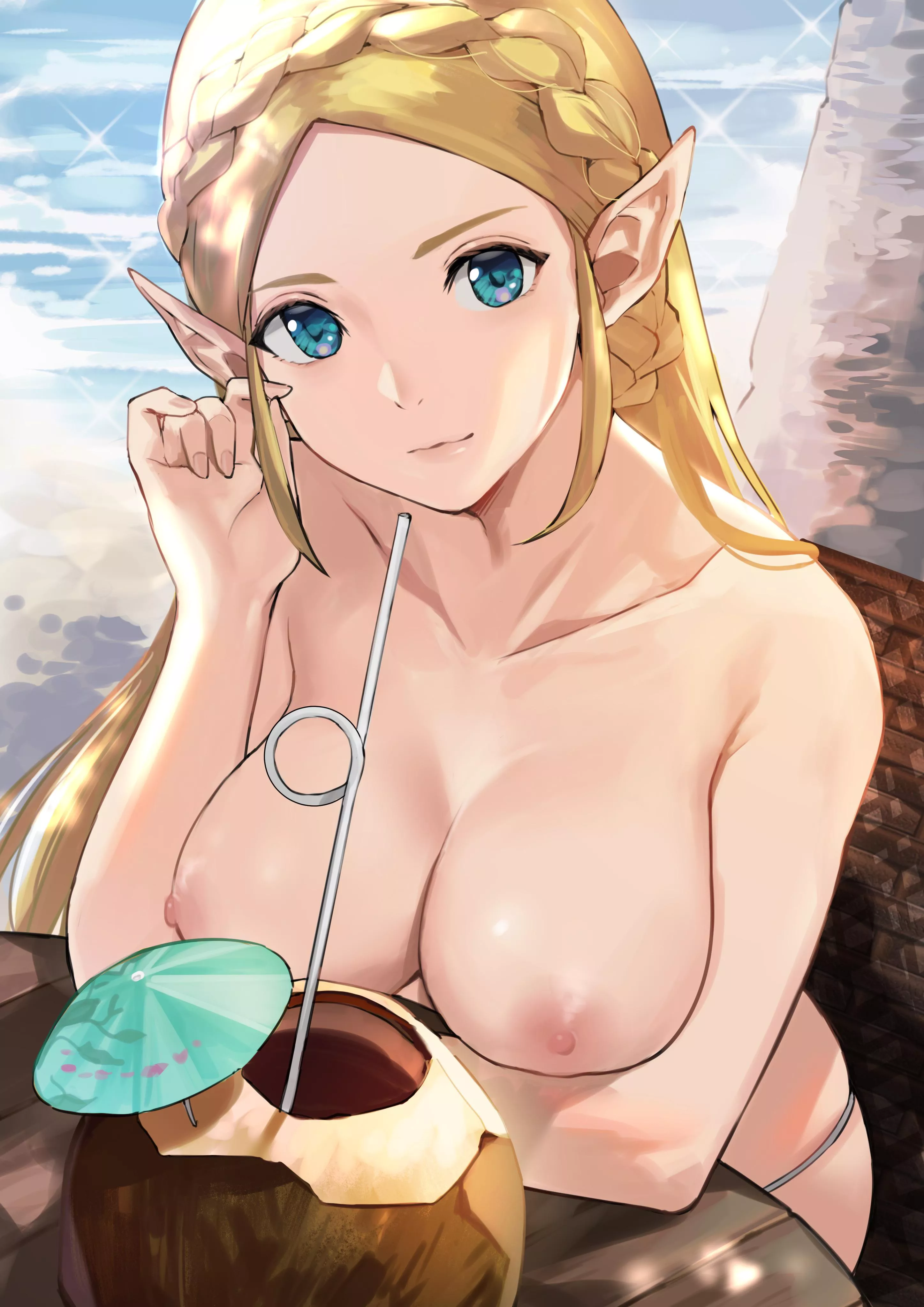 Zelda at the beach posted by Monster1029