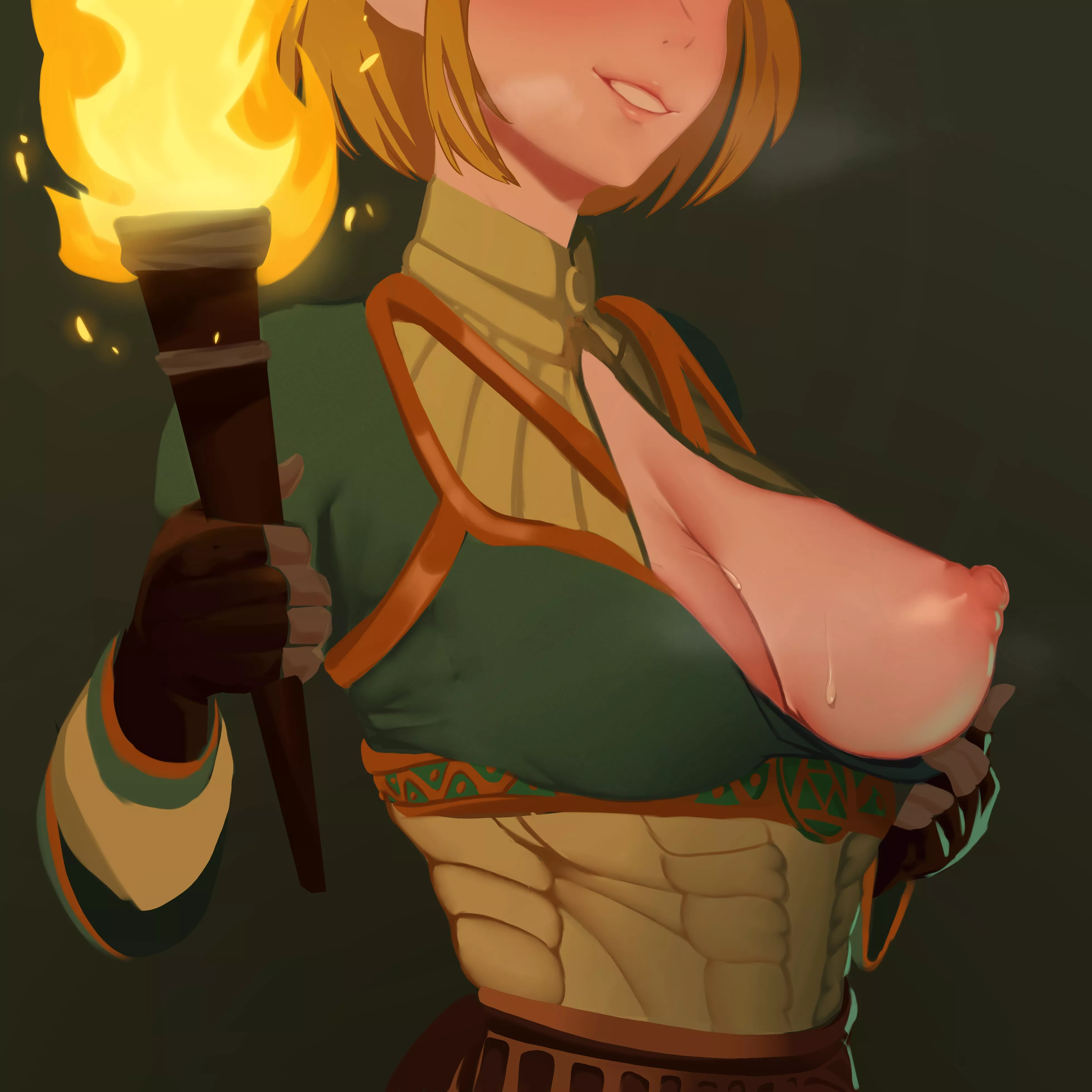 Zelda - It's pretty hot down here, Link (Moneree) posted by BruhSoundEffect1