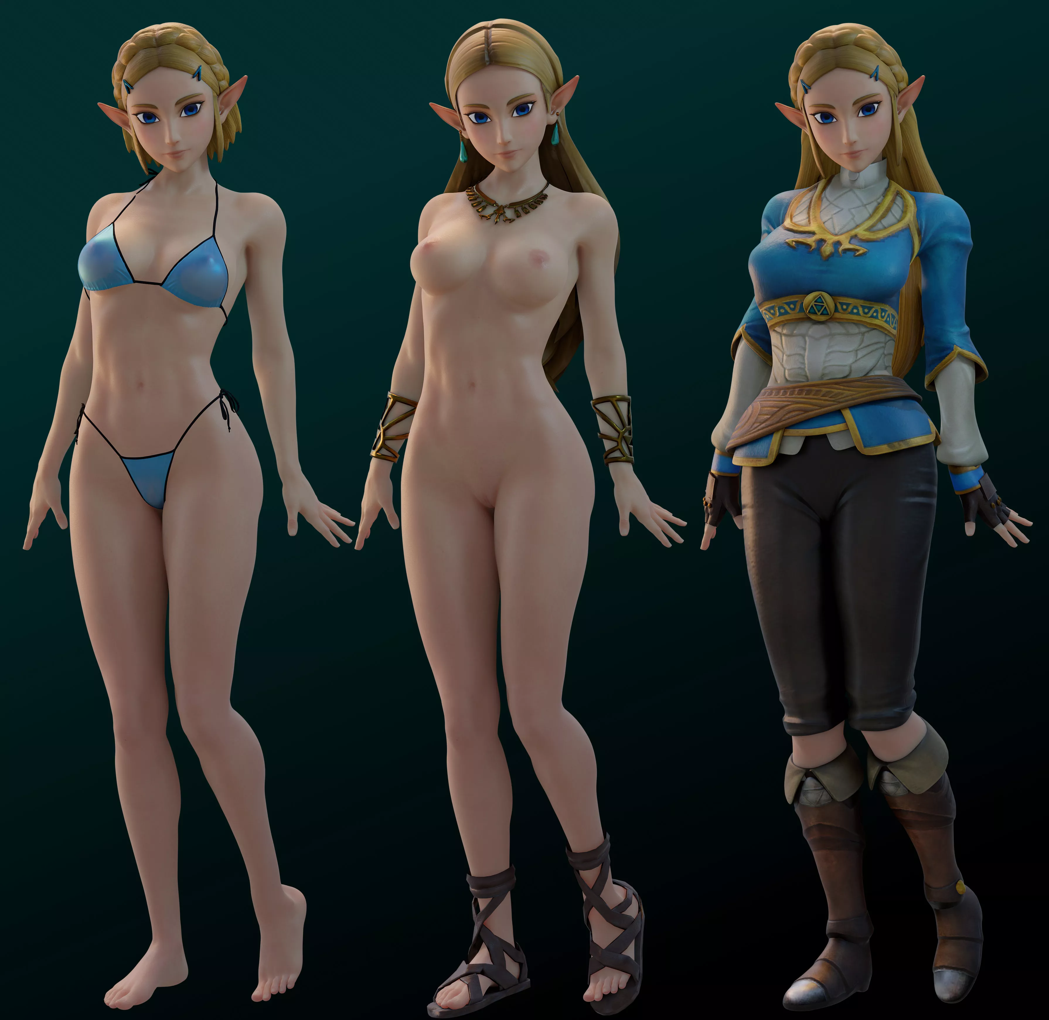 Zelda (Nextr3d) [legend of zelda: Breath of the wild] posted by nserfw